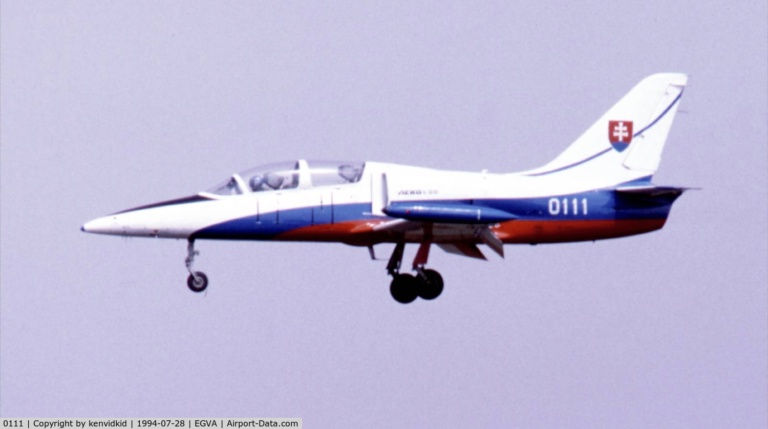 0111, Aero L-39 Albatros C/N 530111, Slovakian Air Force landing after a rehearsal at RIAT.