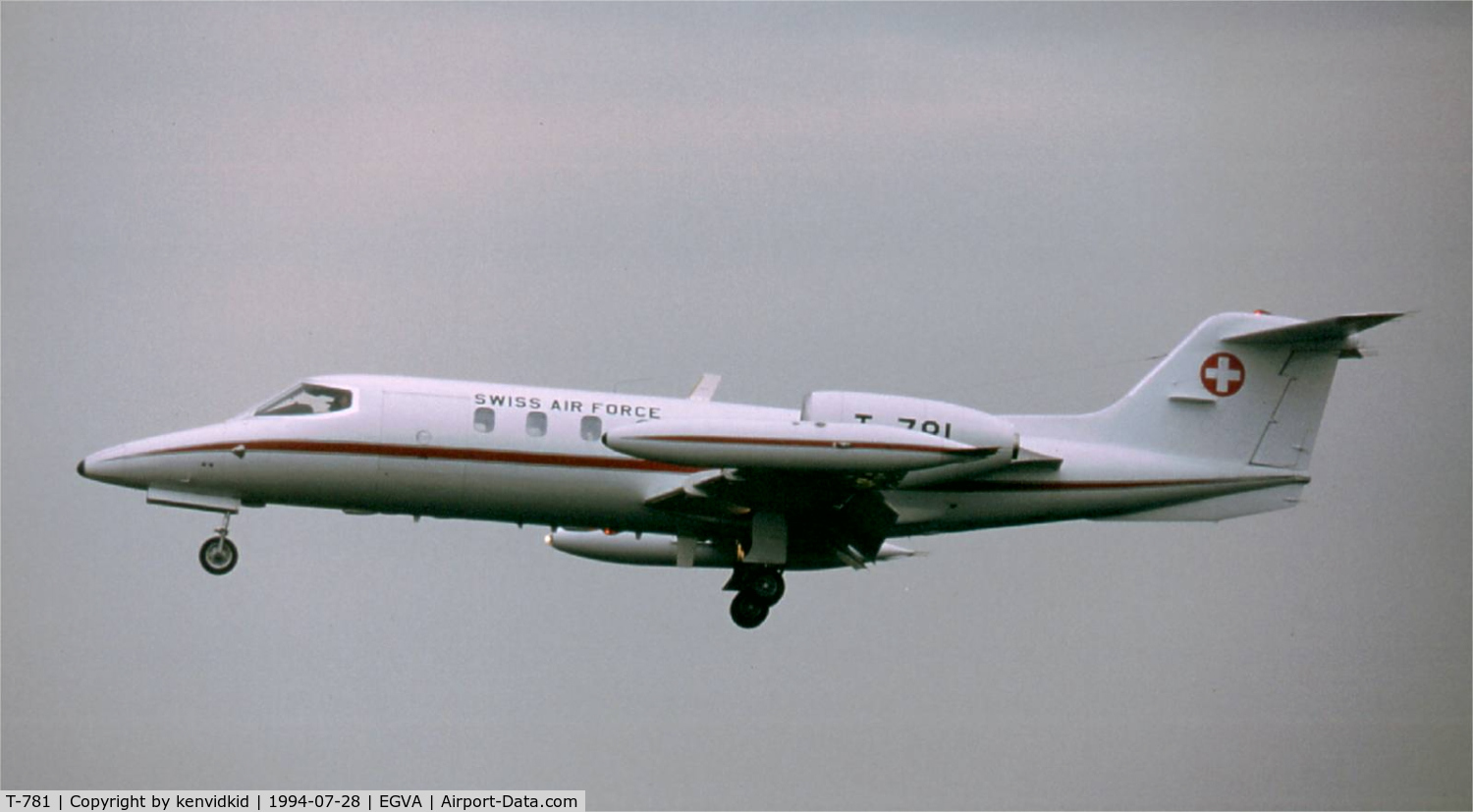 T-781, 1976 Learjet 35A C/N 35A-068, Swiss Air Force arriving at RIAT.