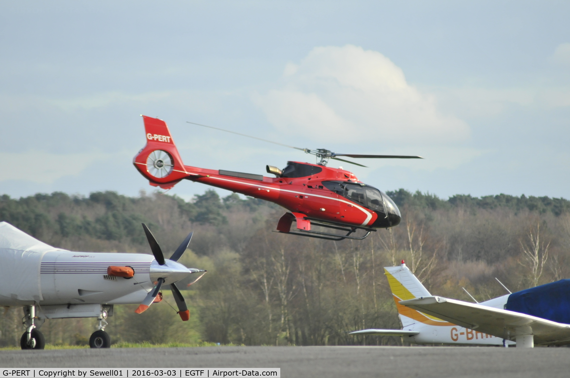 G-PERT, 2015 Airbus Helicopters EC-130T-2 C/N 8098, Departing Fairoaks