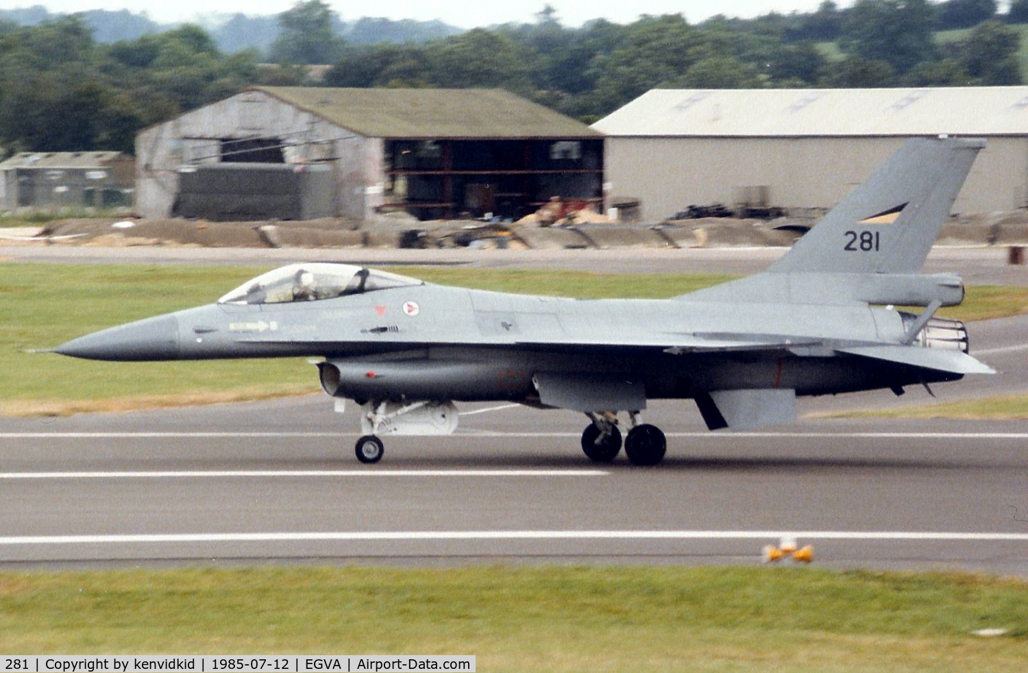 281, General Dynamics F-16AM Fighting Falcon C/N 6K-10, Norwegian Air Force arriving at IAT.