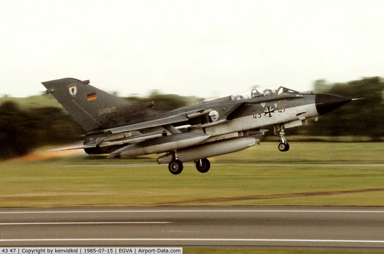 43 47, Panavia Tornado IDS C/N 128/GS021/4047, German Navy departing IAT.