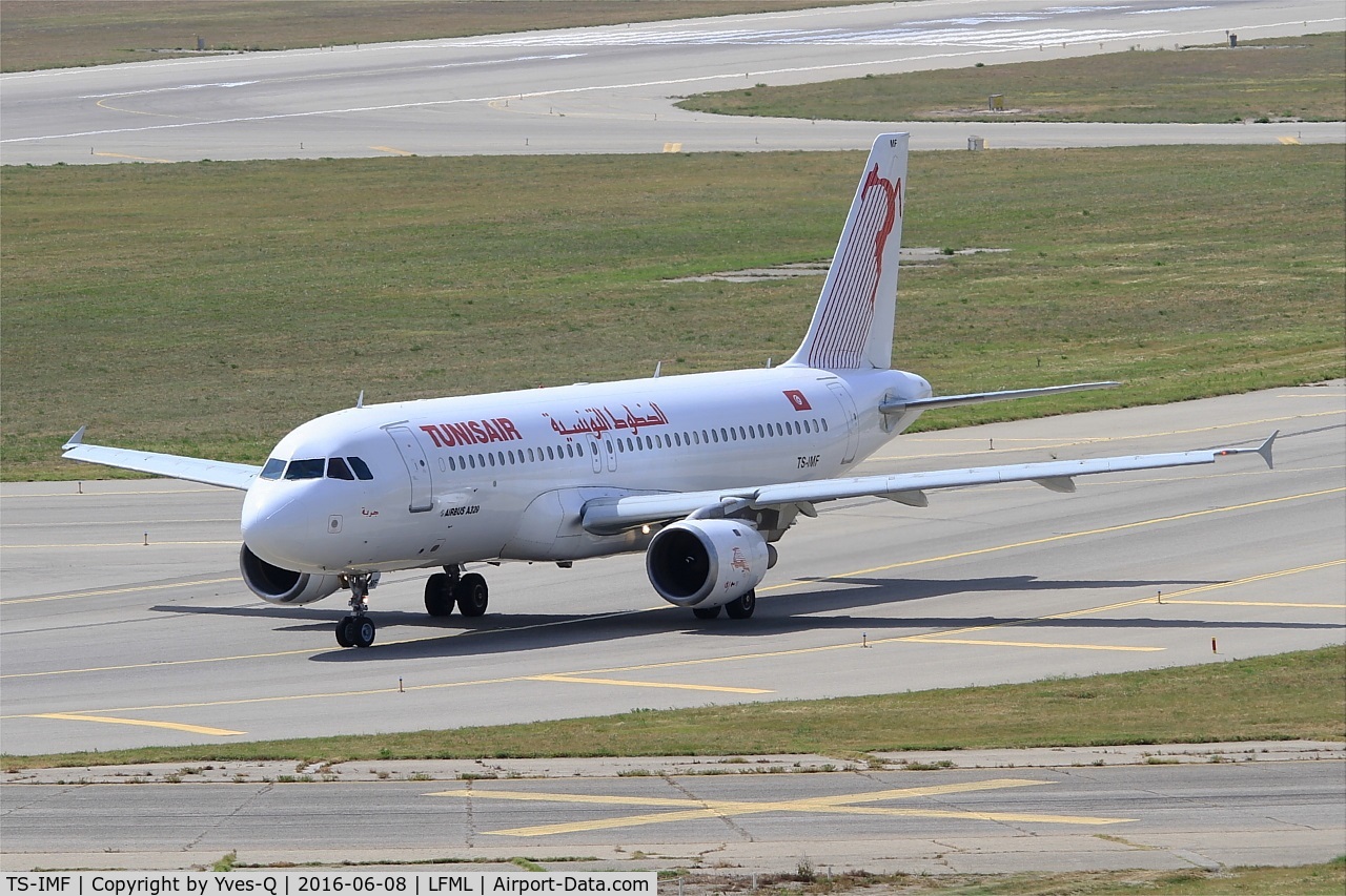 TS-IMF, 1992 Airbus A320-211 C/N 0370, Airbus A320-211, Taxiing to holding point rwy 31R, Marseille-Provence Airport (LFML-MRS)
