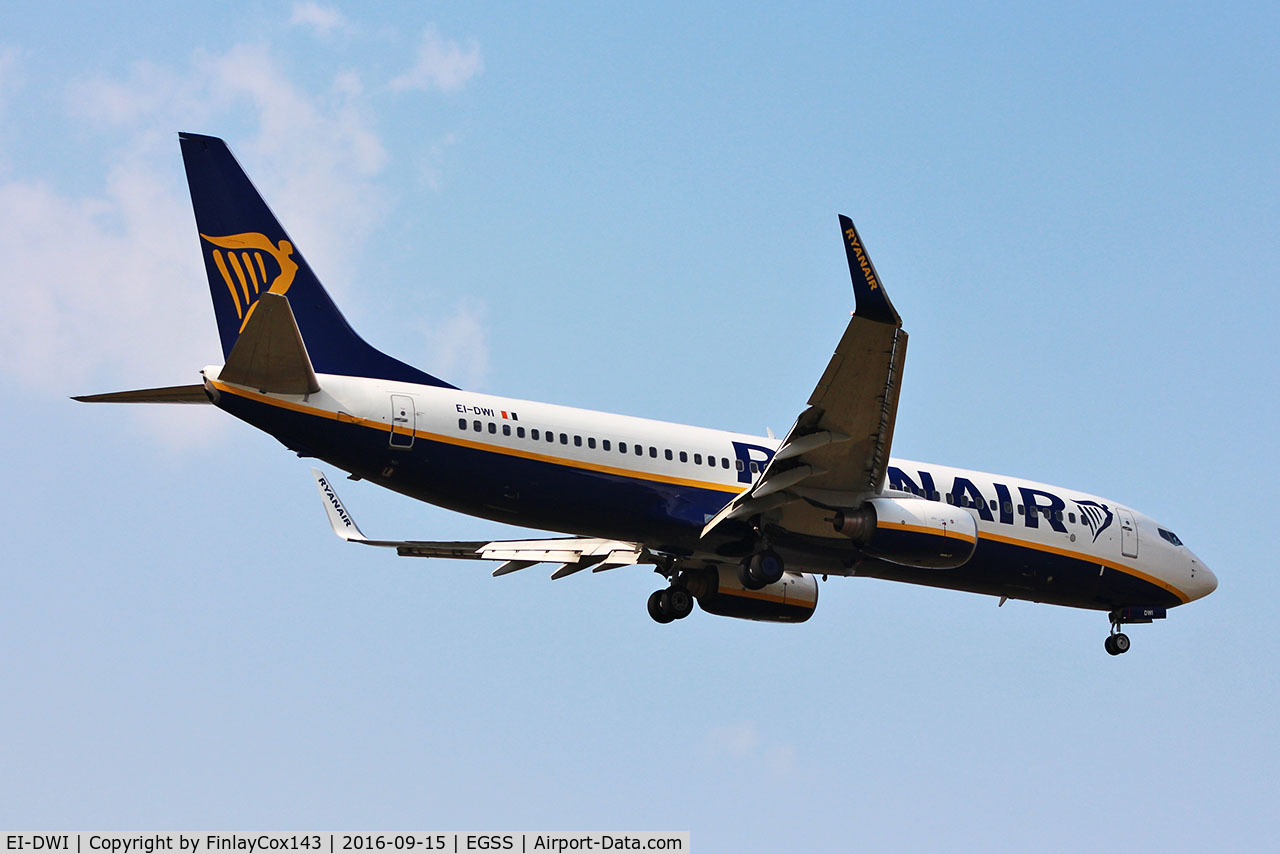 EI-DWI, 2007 Boeing 737-8AS C/N 33643, Arriving as FR4195 at London (STN) from Milan (BGY)