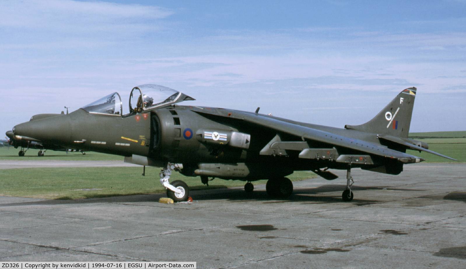 ZD326, 1988 British Aerospace Harrier GR.5 C/N 512114/P7, At the 1994 Flying Legends Air Show.