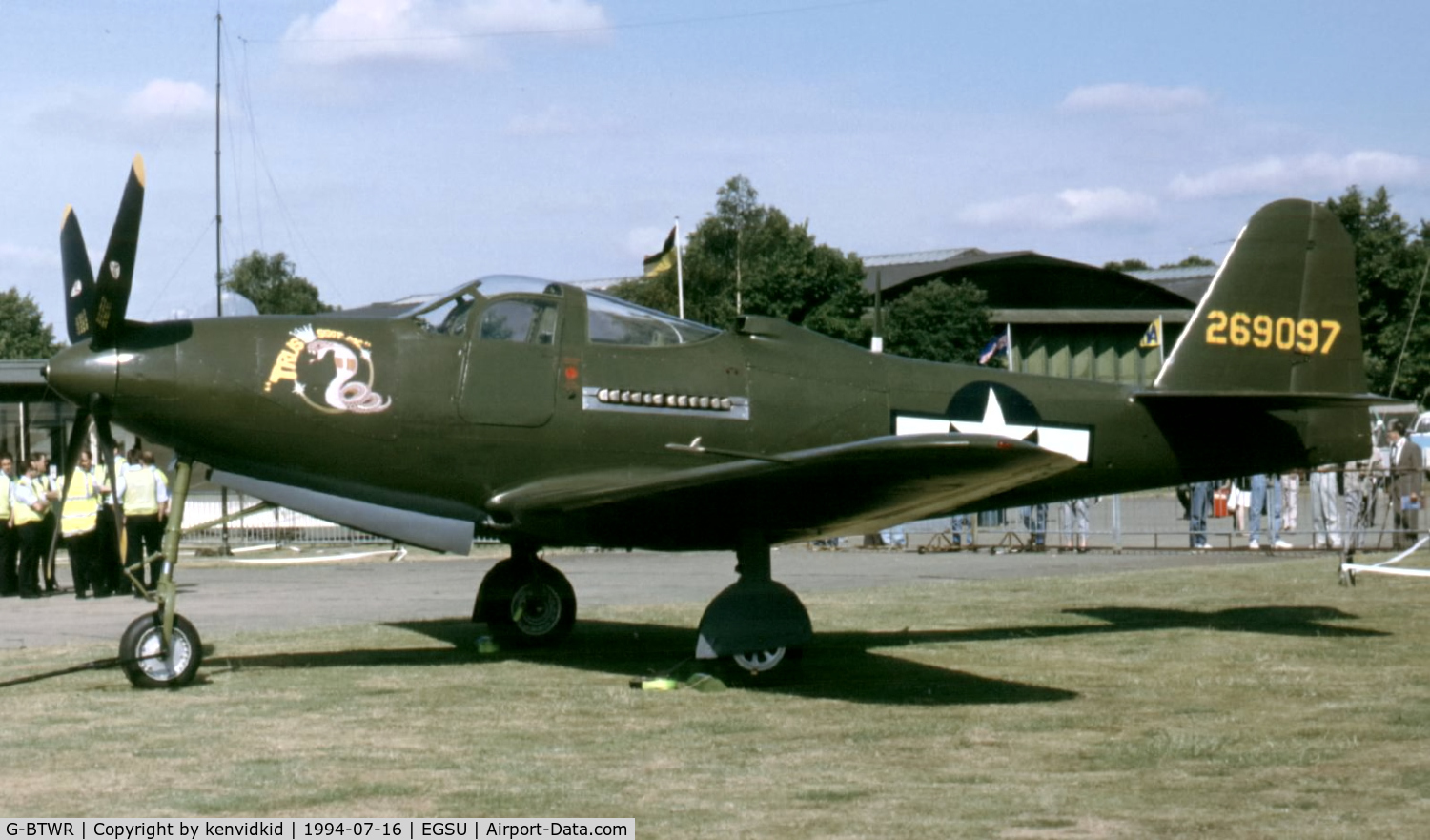 G-BTWR, 1942 Bell P-63A-7BE Kingcobra C/N 33-37, At the 1994 Flying Legends Air Show.