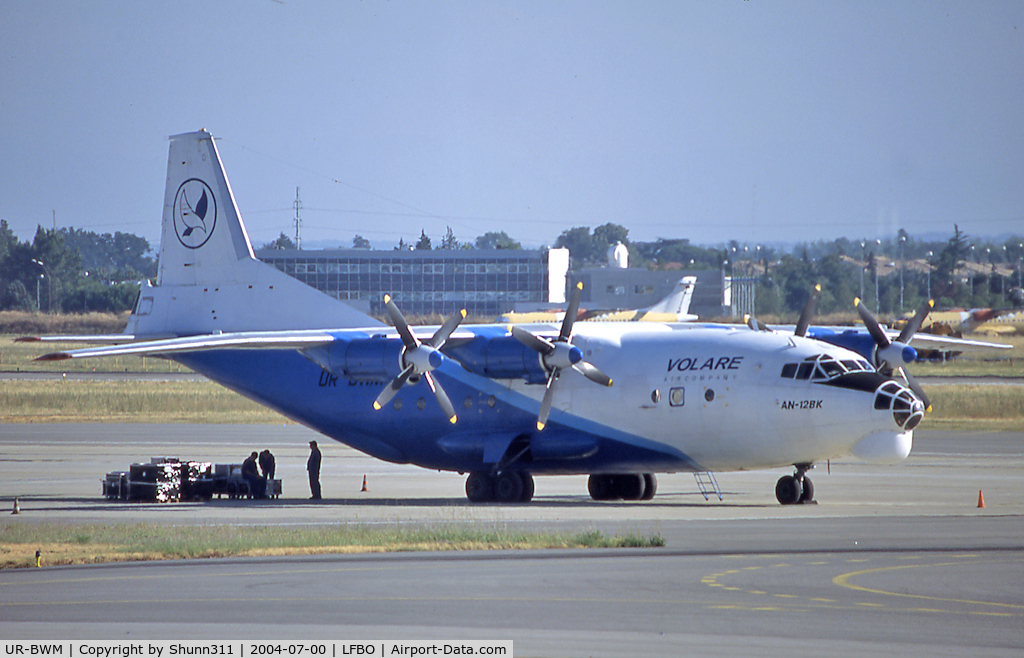 UR-BWM, Antonov An-12BK C/N 00347004, Parked at the Cargo area...