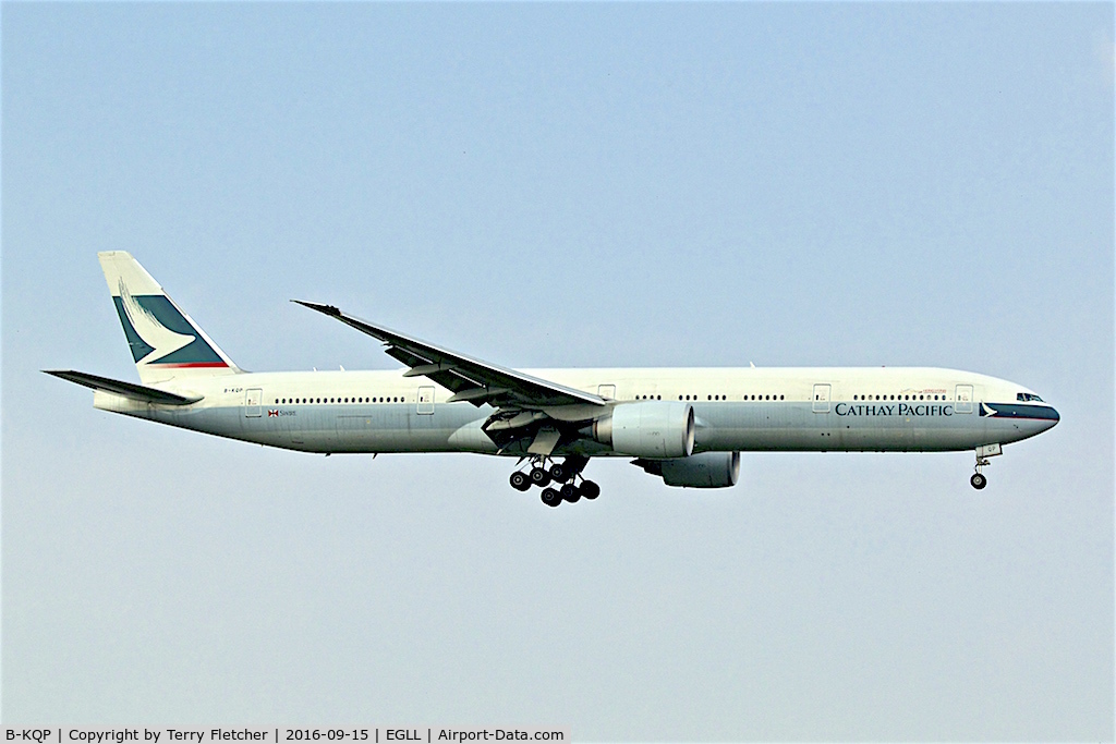 B-KQP, 2014 Boeing 777-367/ER C/N 41758, On approach to  London Heathrow