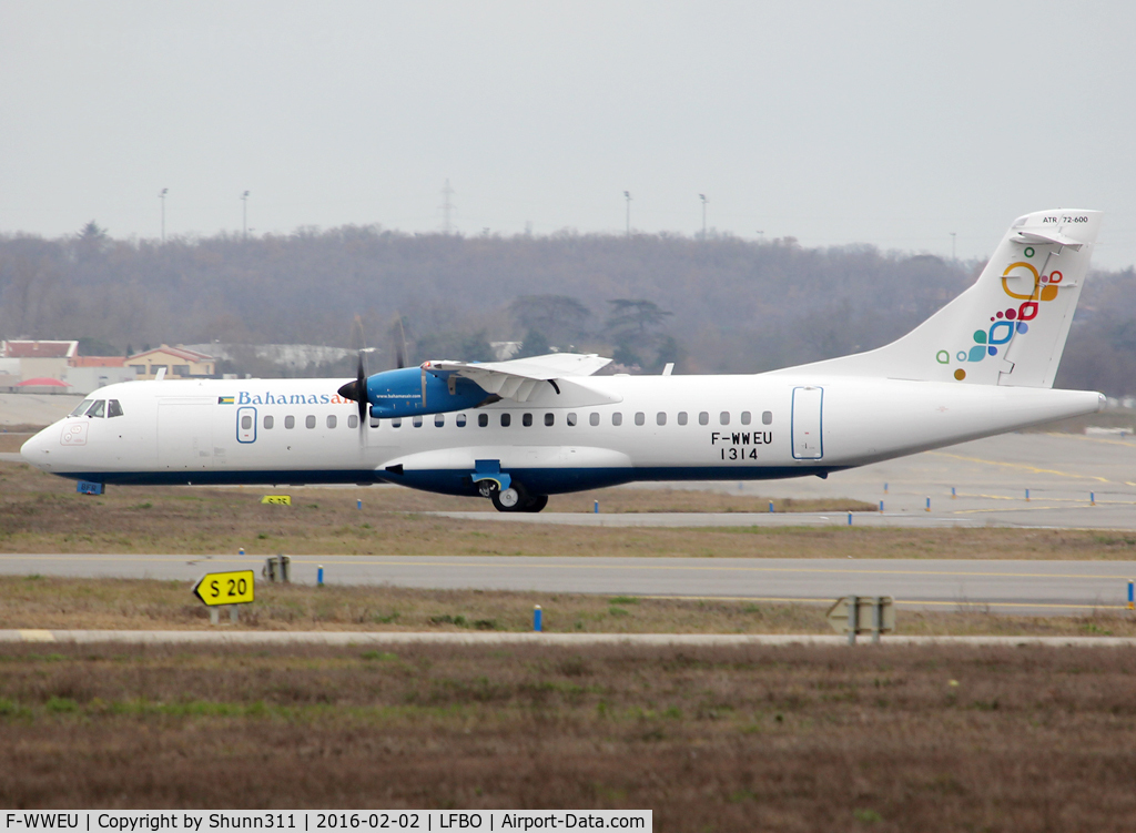 F-WWEU, 2016 ATR 72-600 (72-212A) C/N 1314, C/n 1314 - To be C6-BFR