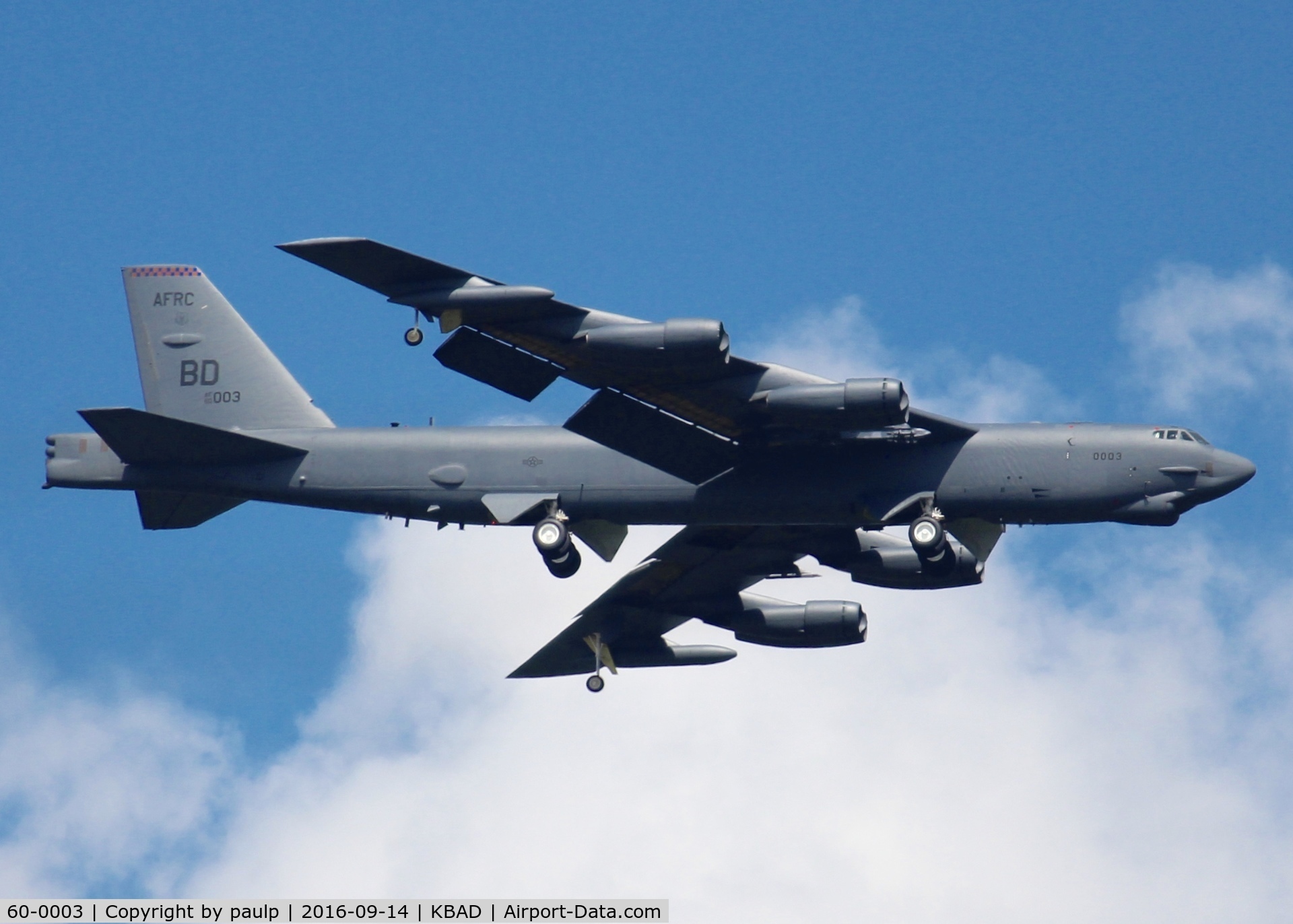 60-0003, 1960 Boeing B-52H Stratofortress C/N 464368, At Barksdale Air Force Base.