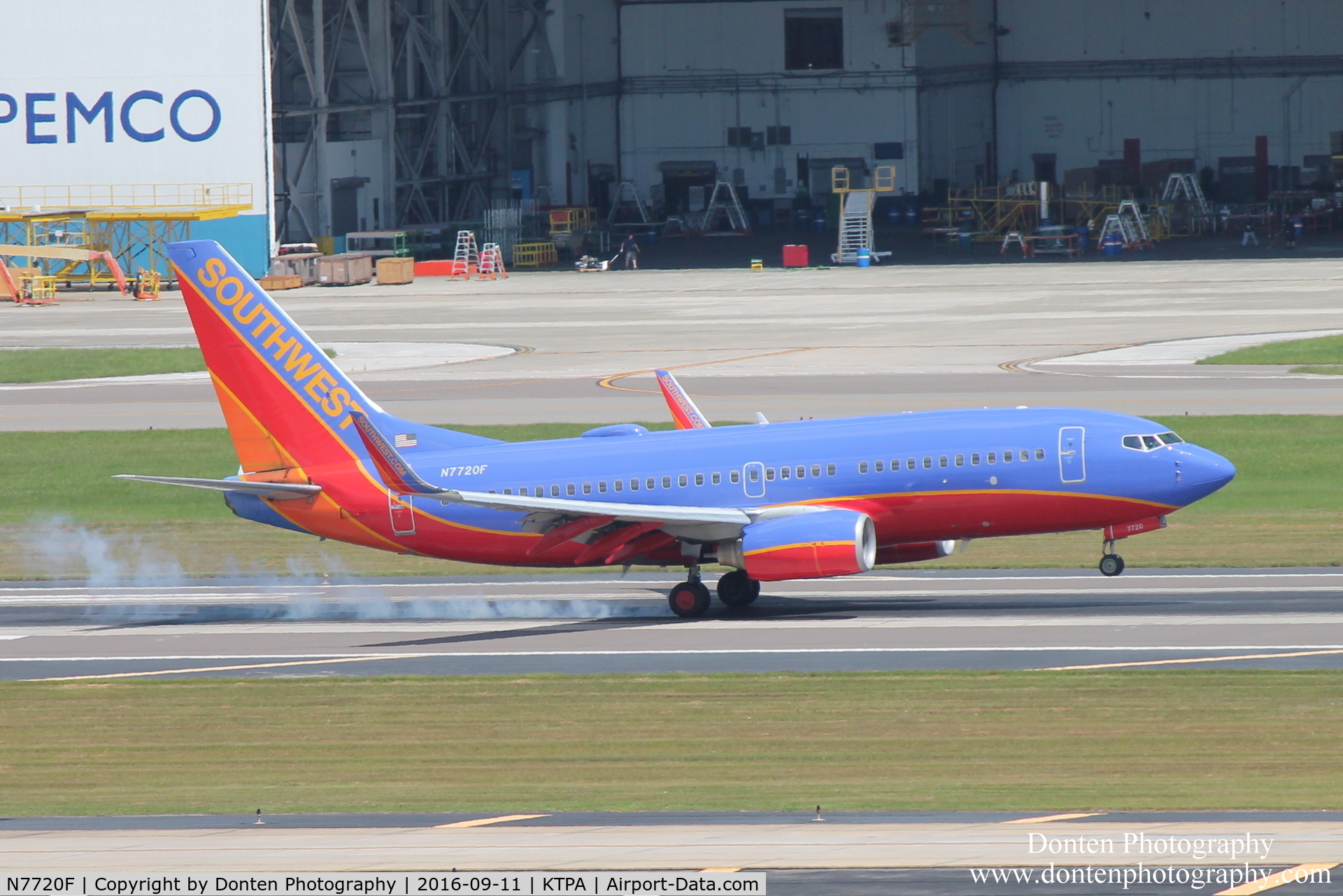 N7720F, 2006 Boeing 737-7BD C/N 33922, Southwest Flight 50 (N7720F) arrives at Tampa International Airport following flight from Reagan National Airport
