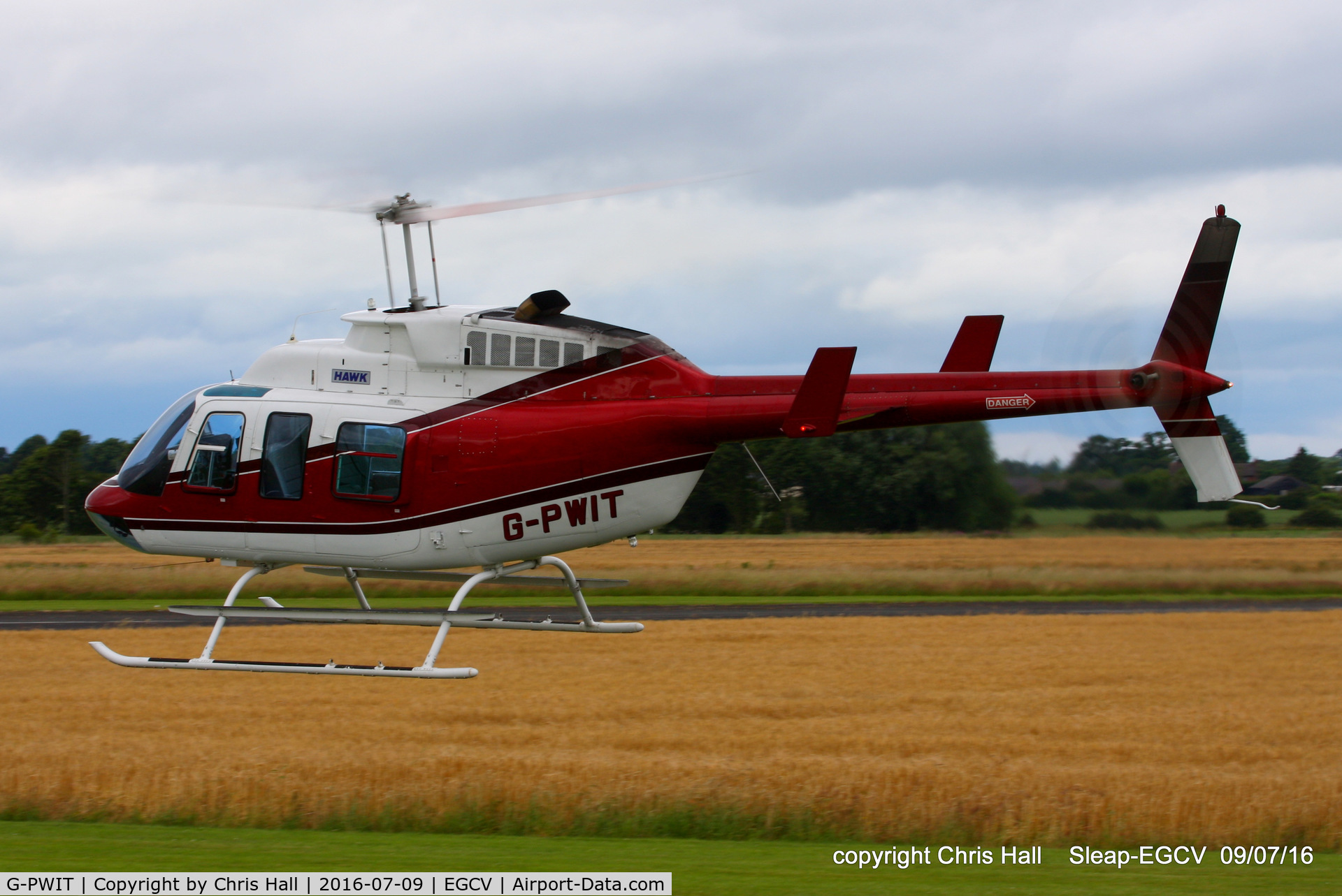 G-PWIT, 1978 Bell 206L-1 LongRanger II C/N 45193, at Sleap