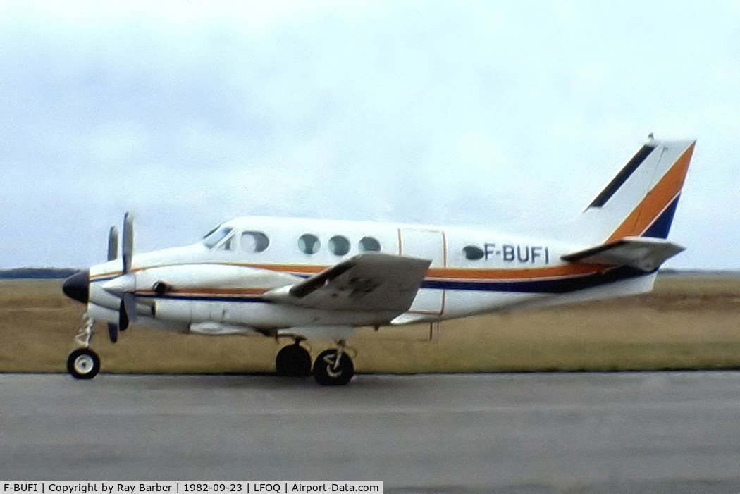 F-BUFI, Beech 90 King Air C/N LJ-4, Beech 65-90 King Air [LJ-4] Blois-le-Breuil~F 23/09/1982. From a slide. Not the best of images.