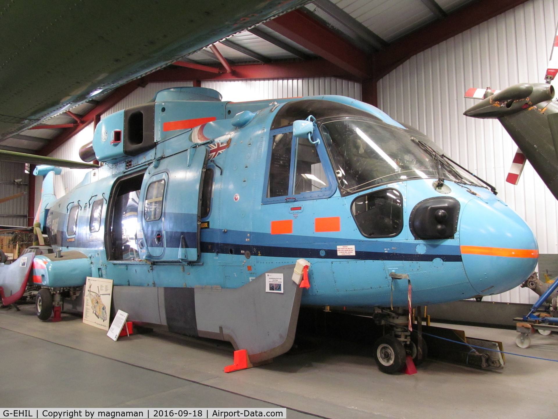 G-EHIL, 1987 AgustaWestland EH-101 C/N 50003/PP3, Now on display in The Helicopter Museum, Weston-super-Mare, UK.