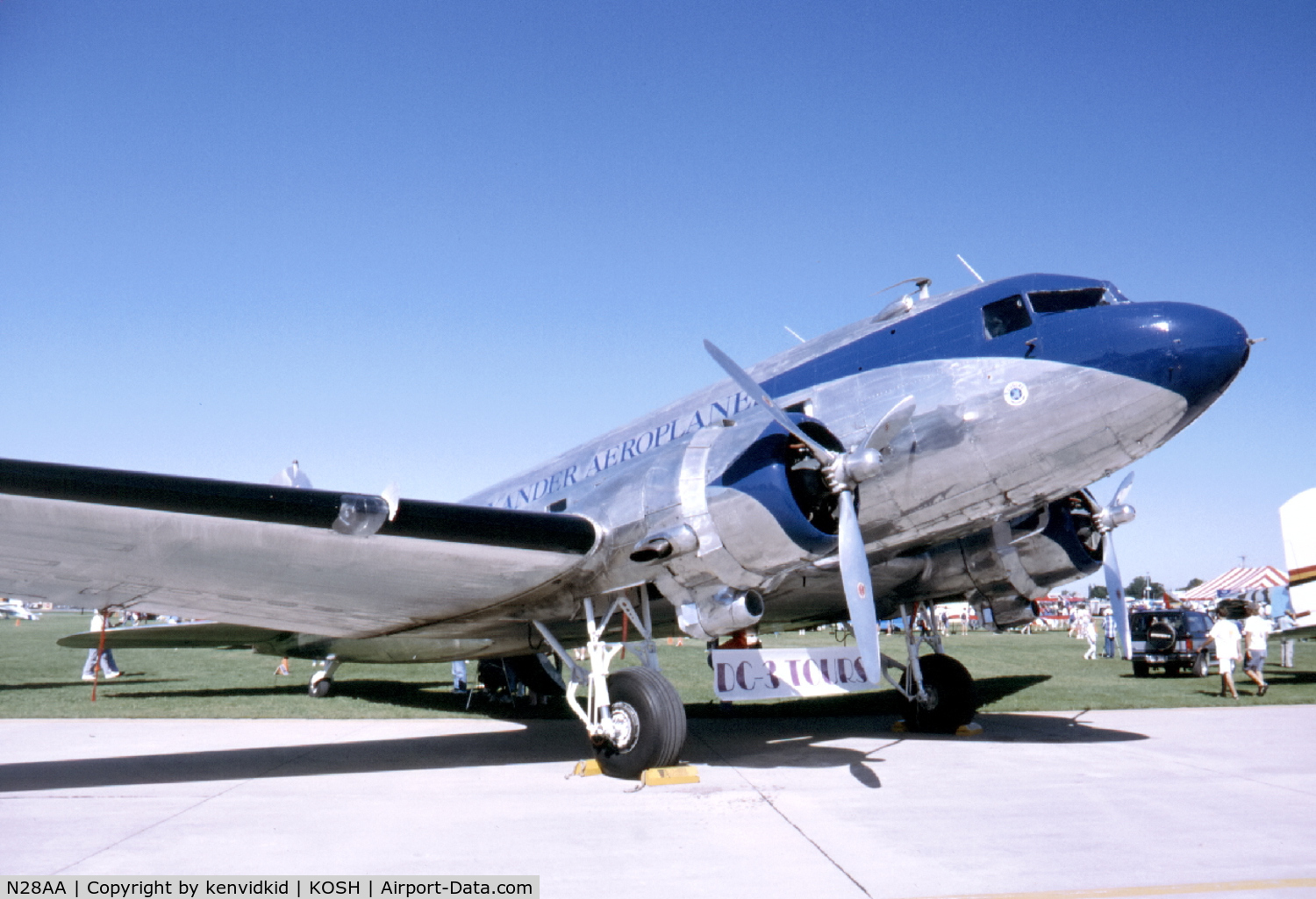 N28AA, 1940 Douglas DC-3A C/N 2239, At Air Adventure 1993 Oshkosh.