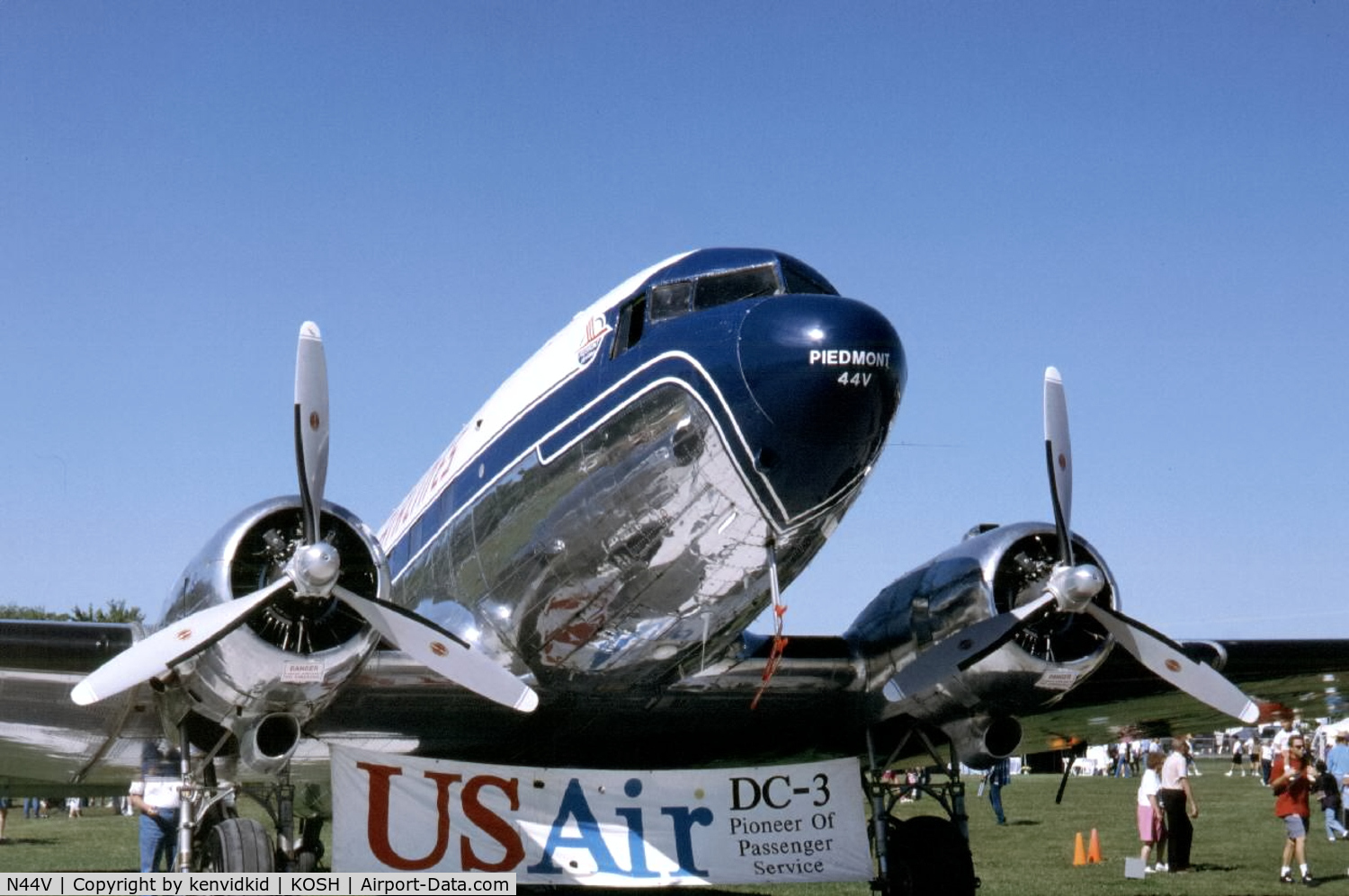 N44V, 1942 Douglas DC-3 C/N 4545, At Air Adventure 1993 Oshkosh.