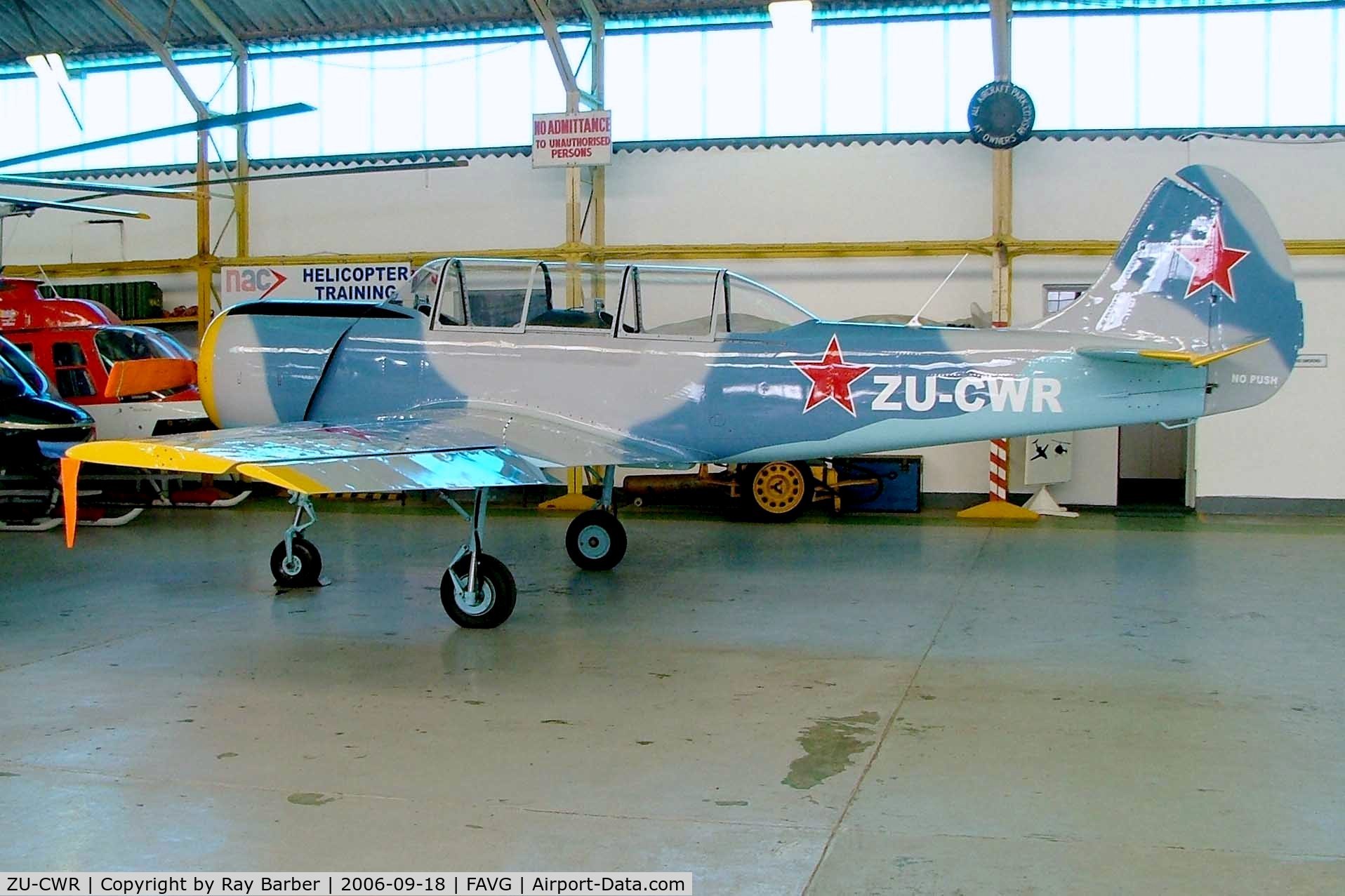 ZU-CWR, Bacau Yak-52 C/N 822211, Yakovlev Yak-52 [822211] Durban-Virginia~ZS 18/09/2006