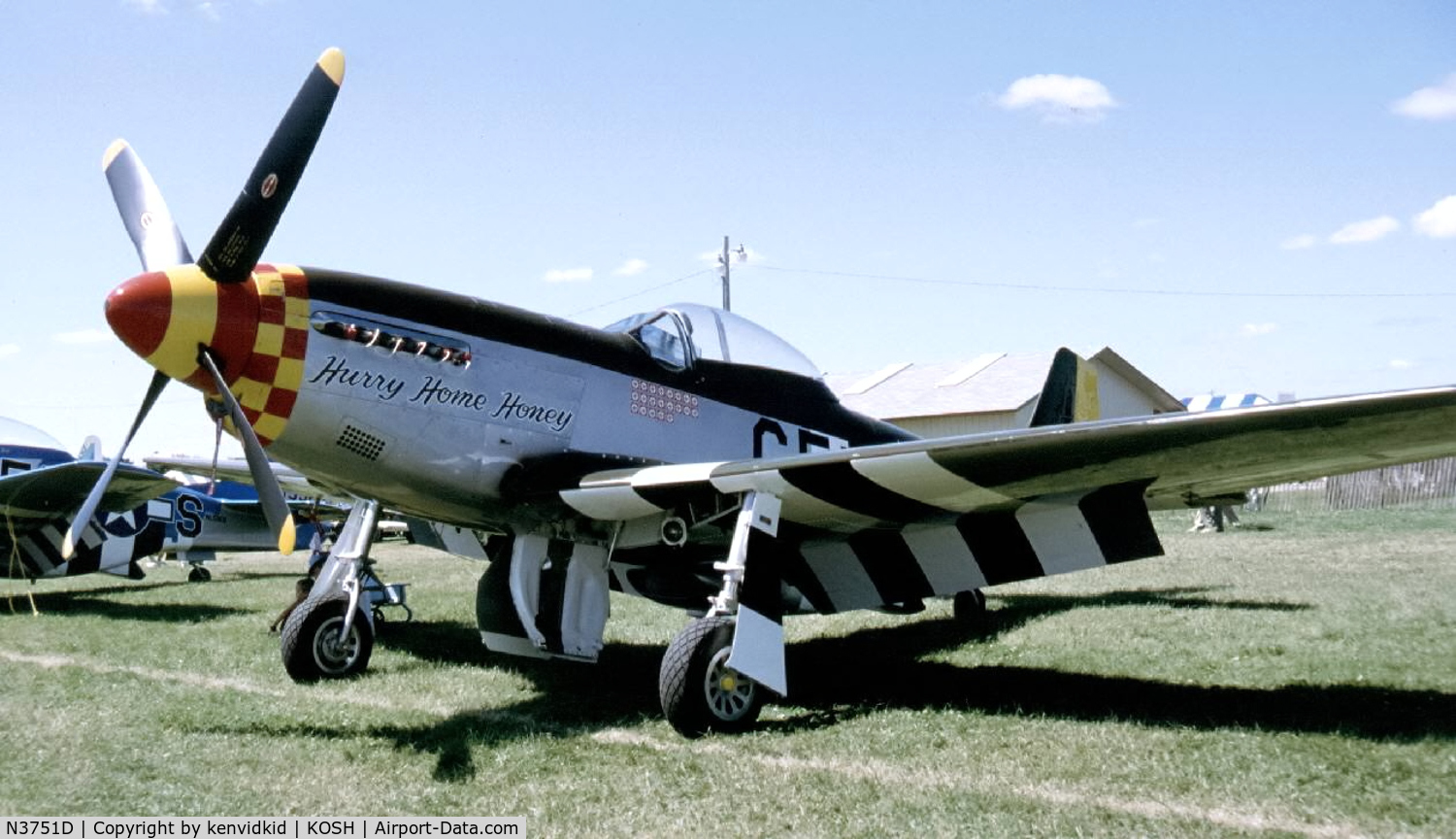 N3751D, 1944 North American P-51D Mustang C/N 122-39665, At Air Adventure 1993 Oshkosh.