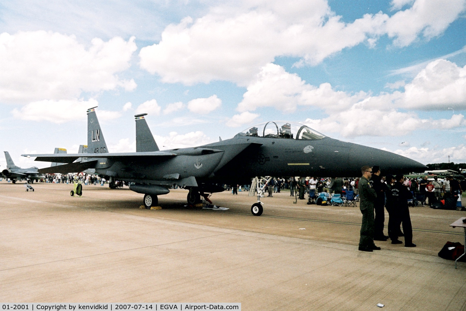 01-2001, 2001 McDonnell Douglas F-15E Strike Eagle C/N 1372/E233, On static display at RIAT 2007.