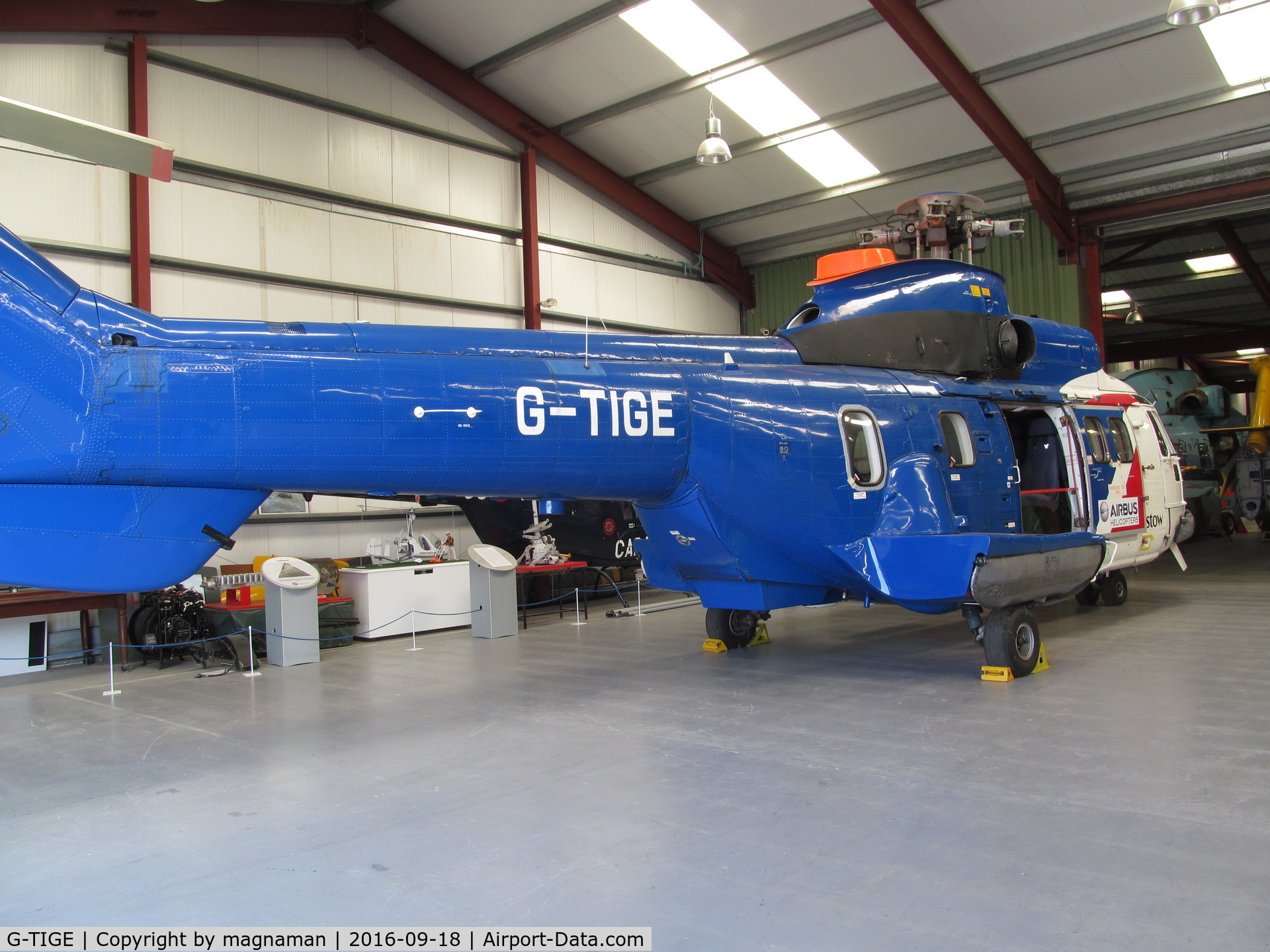 G-TIGE, 1982 Aerospatiale AS-332L Super Puma C/N 2028, this angle makes the tail look very long