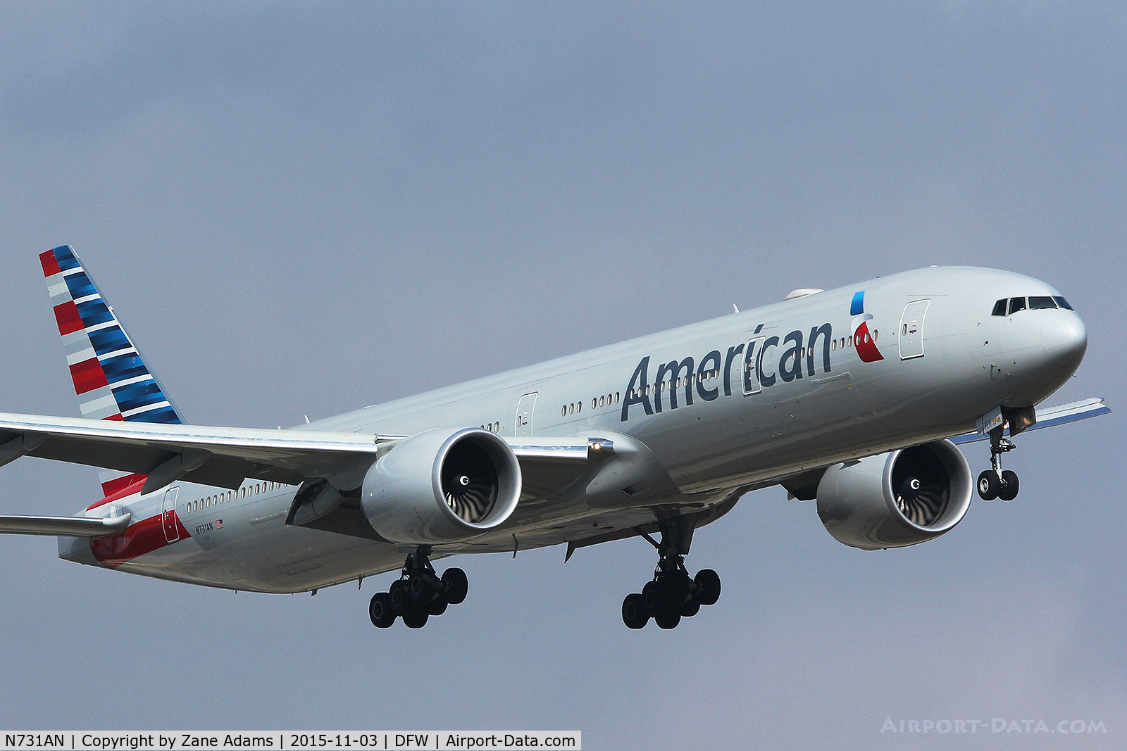 N731AN, 2014 Boeing 777-323/ER C/N 33523, American Airlines arriving at DFW Airport