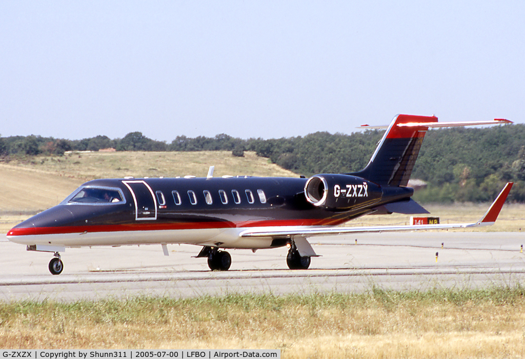 G-ZXZX, 2001 Learjet 45 C/N 45-005, Taxiing to the General Aviation area...