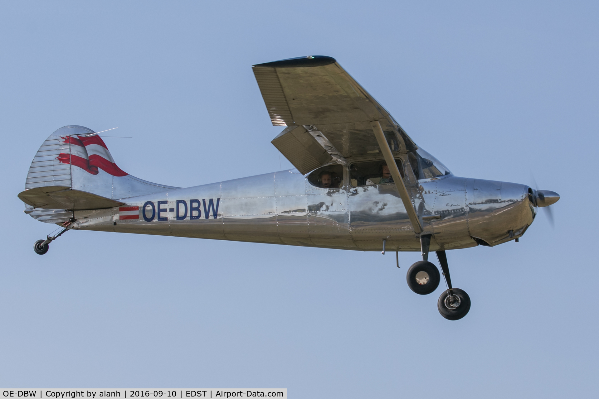 OE-DBW, 1954 Cessna 170B C/N 26490, Arriving at the 2016 Hahnweide Oldtimer Fliegertreffen
