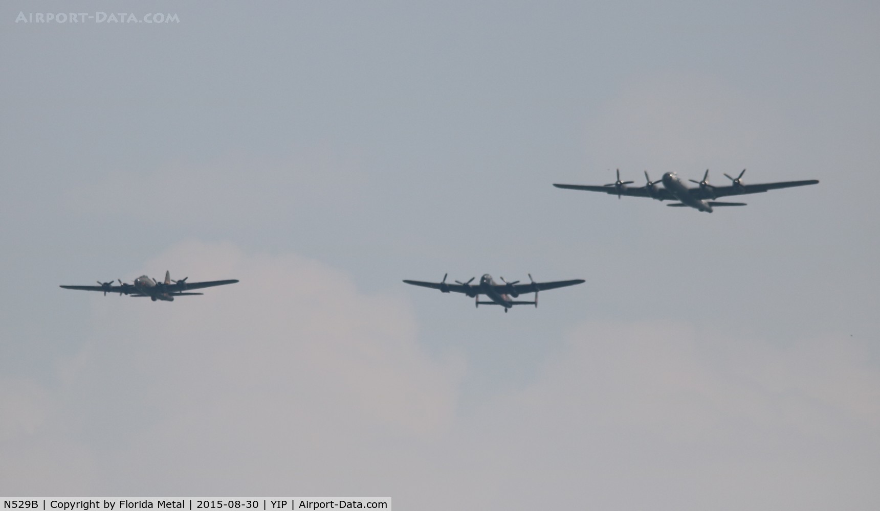 N529B, 1944 Boeing B-29A-60-BN Superfortress C/N 11547, B-29 in formation with a Lancaster and a B-17