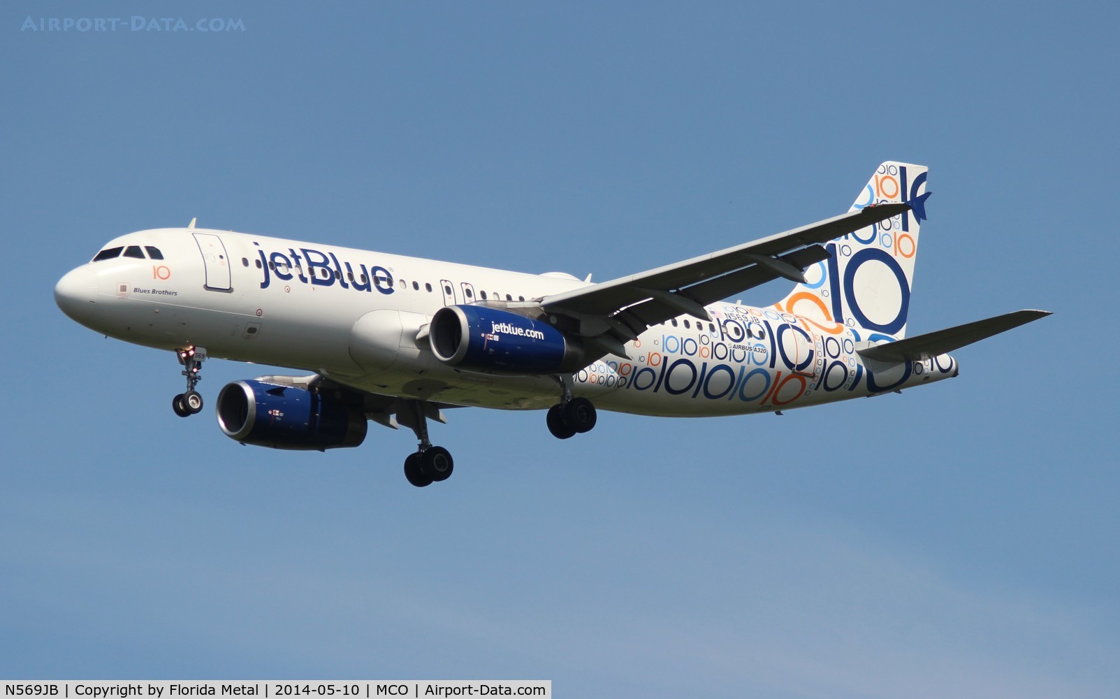 N569JB, 2003 Airbus A320-232 C/N 2075, Jet Blue 10 years