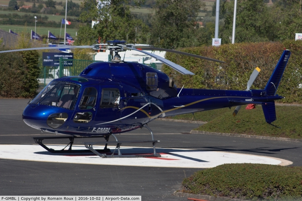 F-GMBL, 1986 Aerospatiale AS355N Ecureuil II C/N 5358, Parked in heliport of Magny Cours
