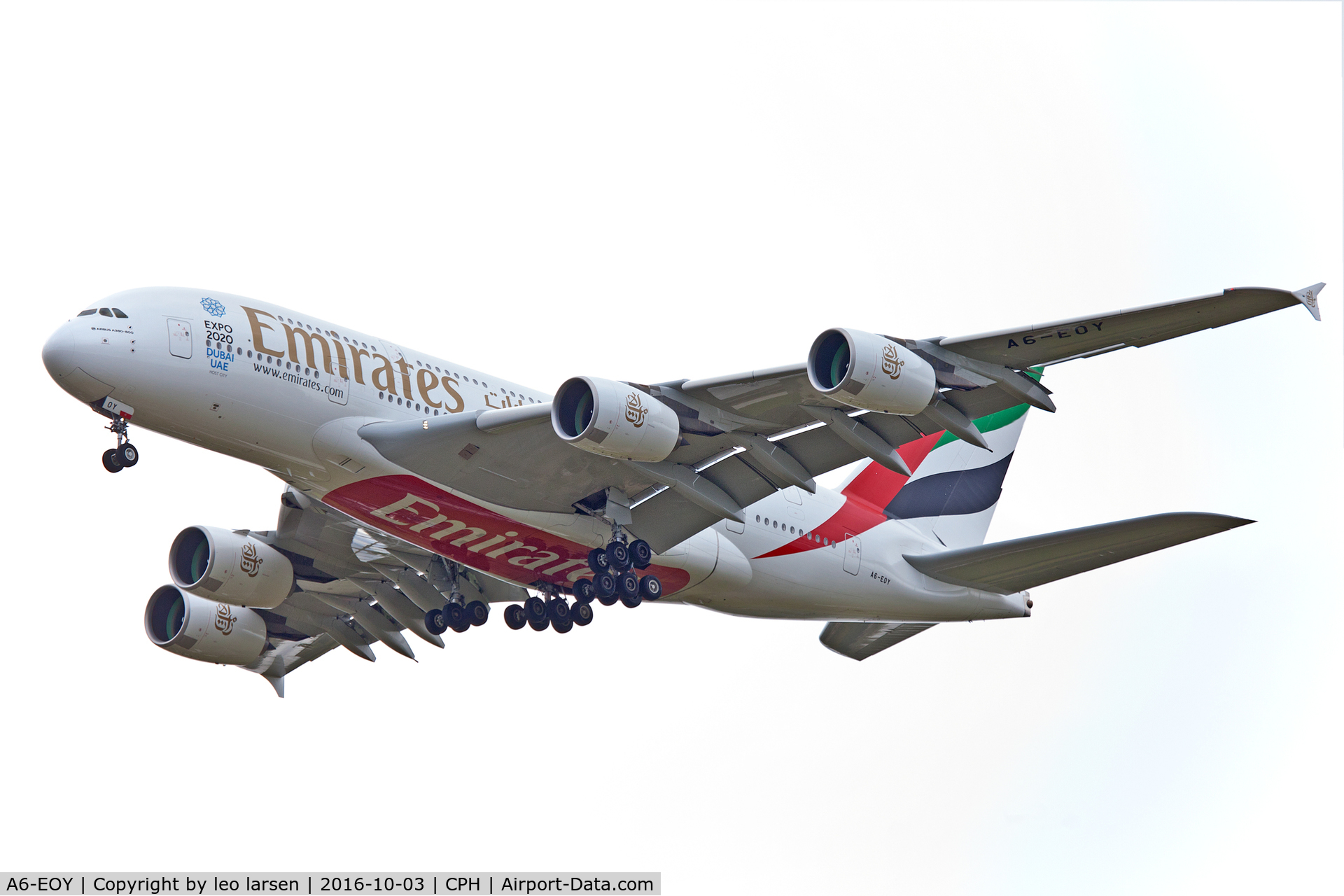 A6-EOY, 2015 Airbus A380-861 C/N 209, Copenhagen 3.10.16