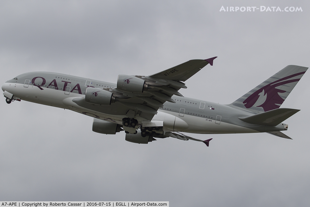 A7-APE, 2015 Airbus A380-861 C/N 0181, Heathrow 2016