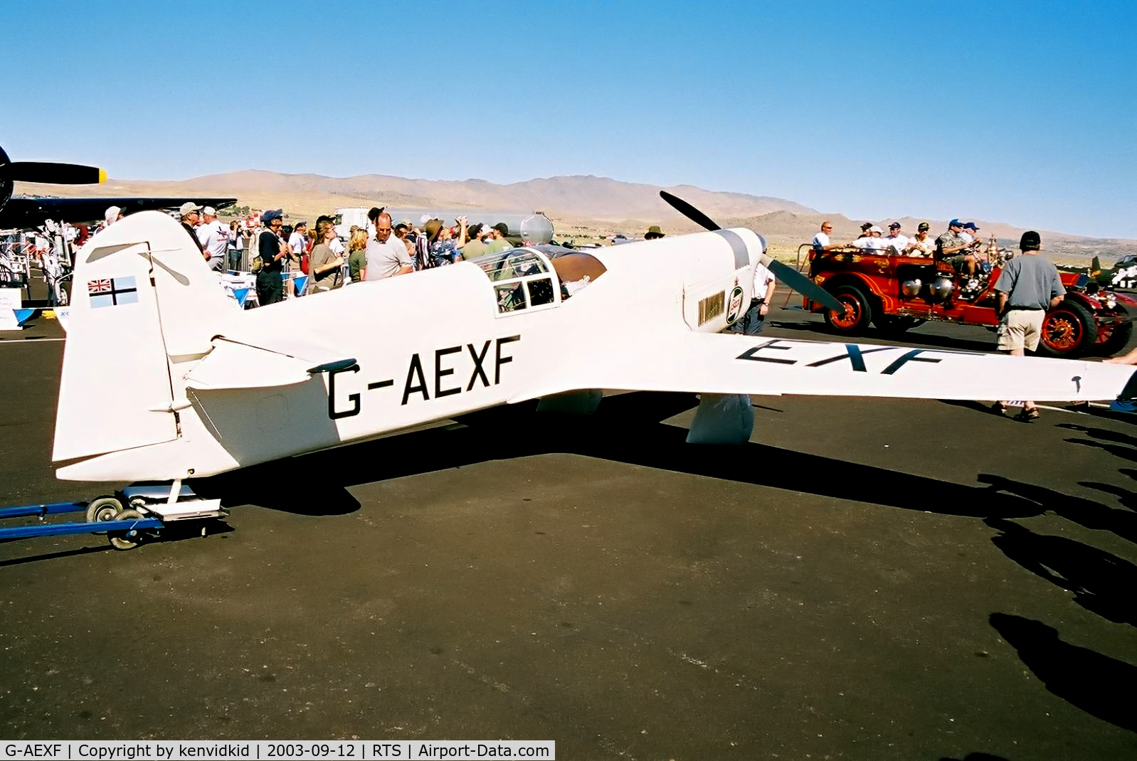 G-AEXF, 1936 Percival E-2H Mew Gull C/N E22, At the 2003 Reno Air Races.