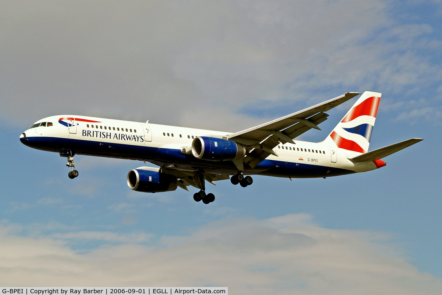 G-BPEI, 1994 Boeing 757-236 C/N 25806, Boeing 757-236 [25806] (British Airways) Heathrow~G 01/09/2006. On finals 27L.
