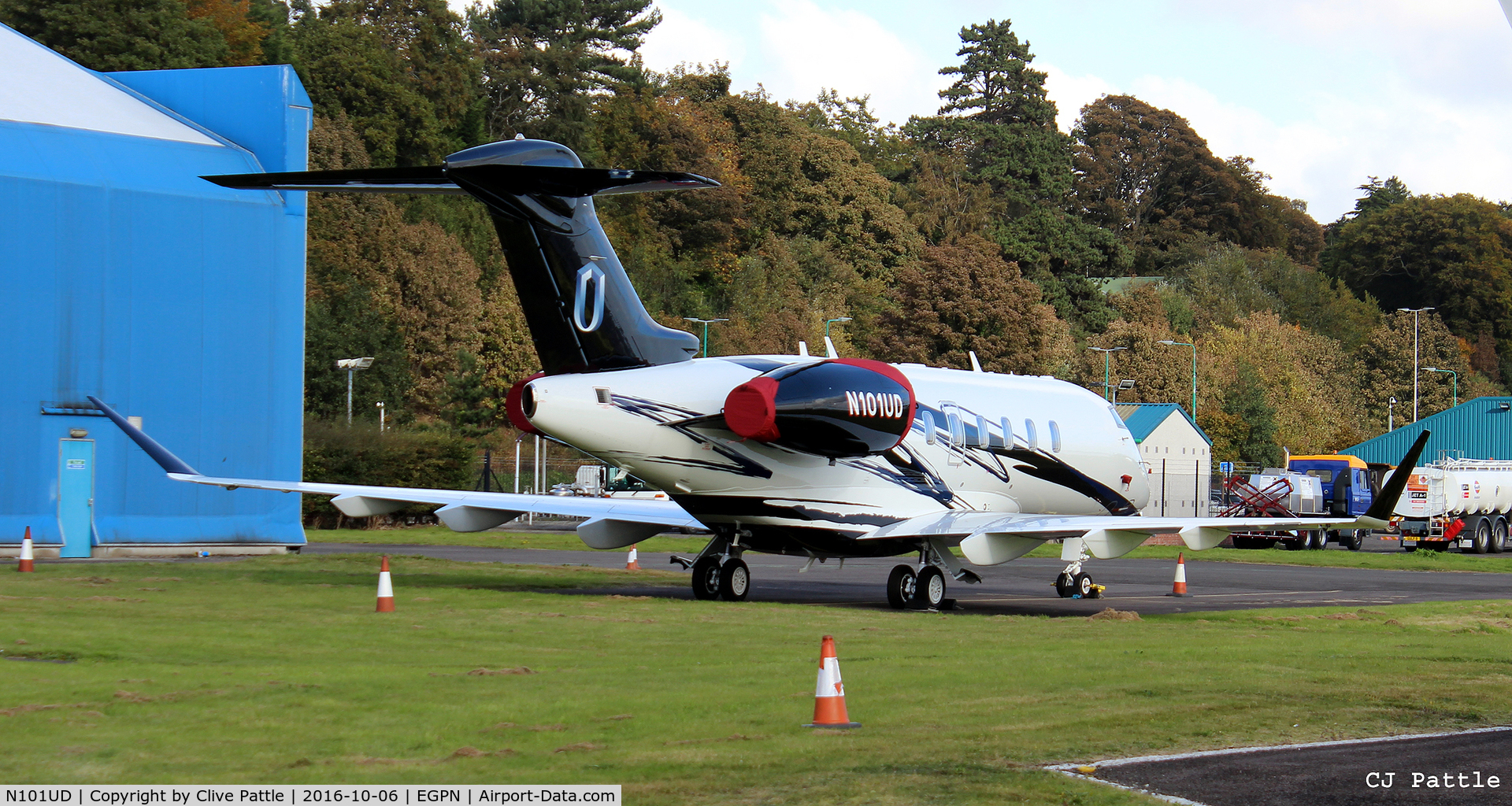 N101UD, 2008 Bombardier Challenger 300 (BD-100-1A10) C/N 20220, At Dundee Riverside Airport EGPN for the Annual Golf Dunhill Links Championships, held at nearby St Andrews.