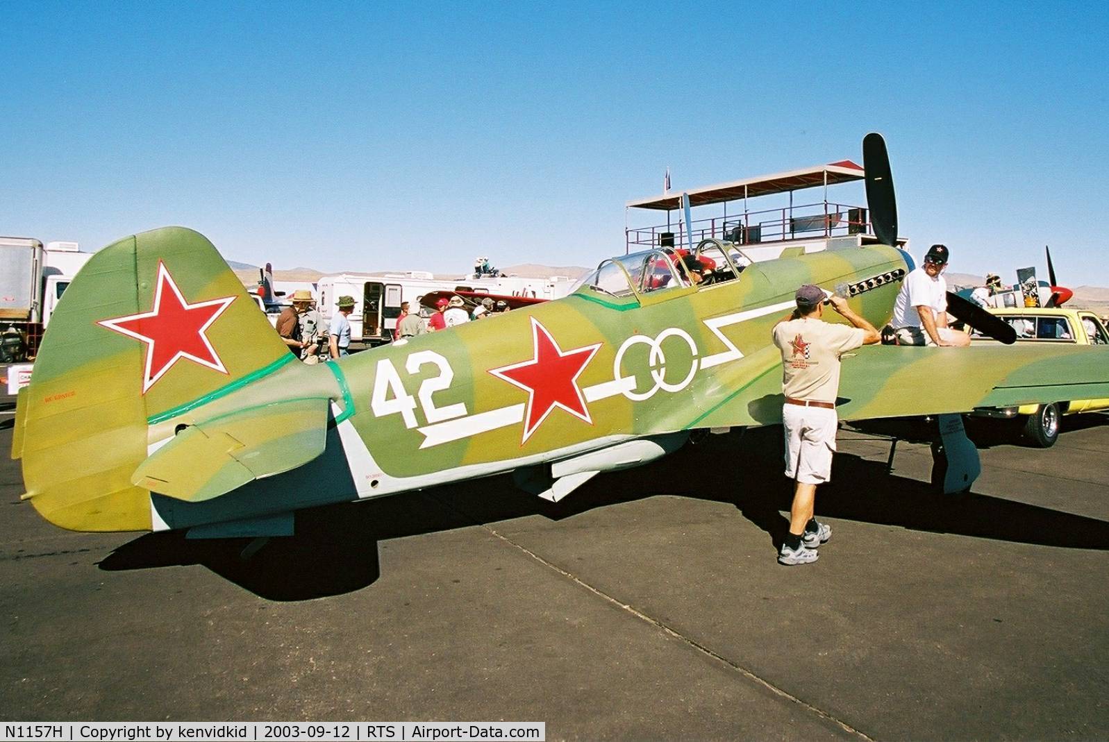 N1157H, 1994 Yakovlev Yak-9U-M C/N 0470402, At the 2003 Reno Air Races.