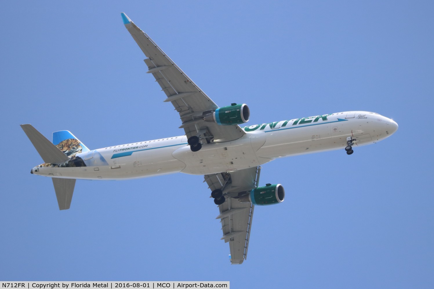 N712FR, 2016 Airbus A321-211 C/N 7204, Frontier Spot the Jaguar