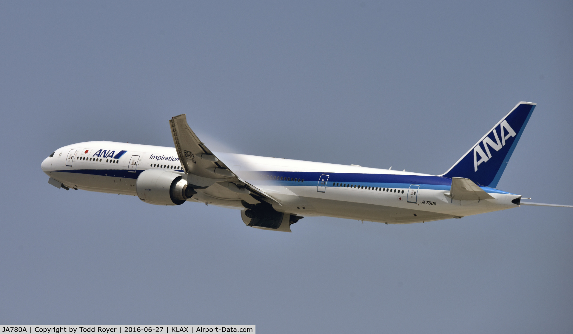 JA780A, 2007 Boeing 777-381/ER C/N 34895, Departing LAX
