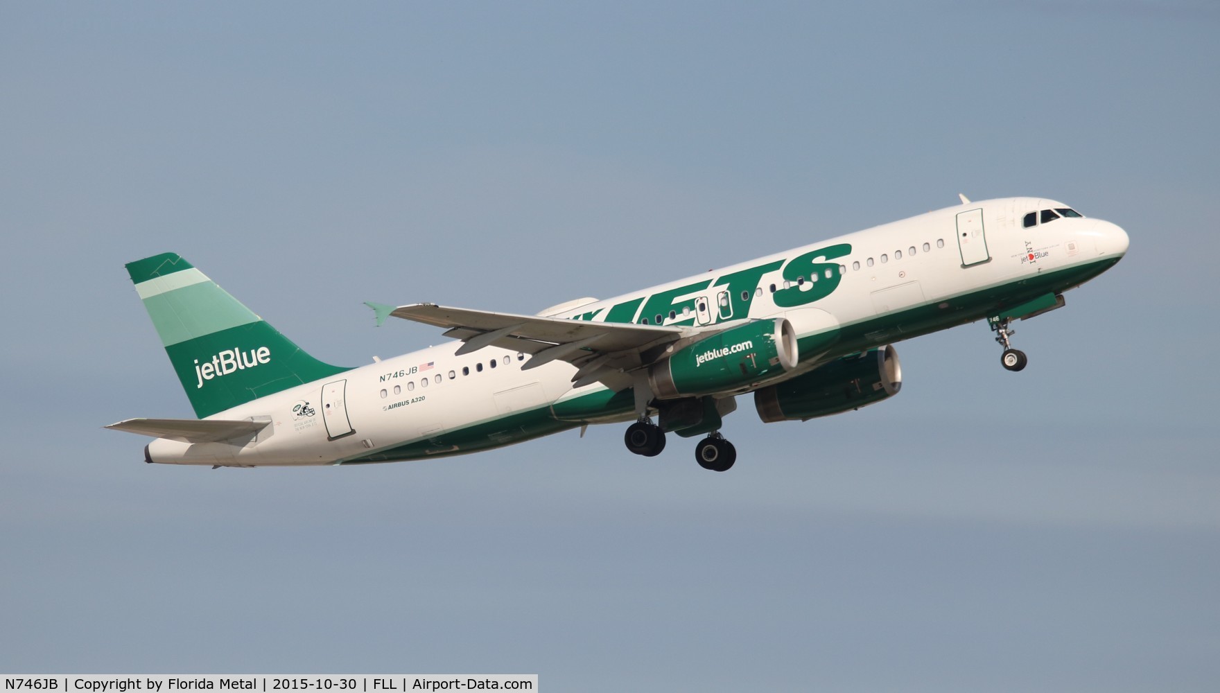 N746JB, 2008 Airbus A320-232 C/N 3622, New York Jets