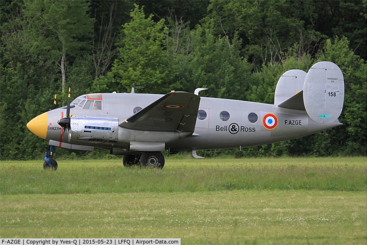 F-AZGE, Dassault MD-312 Flamant C/N 158, Dassault MD-312 Flamant, Landing, La Ferté-Alais airfield (LFFQ) Airshow 2015