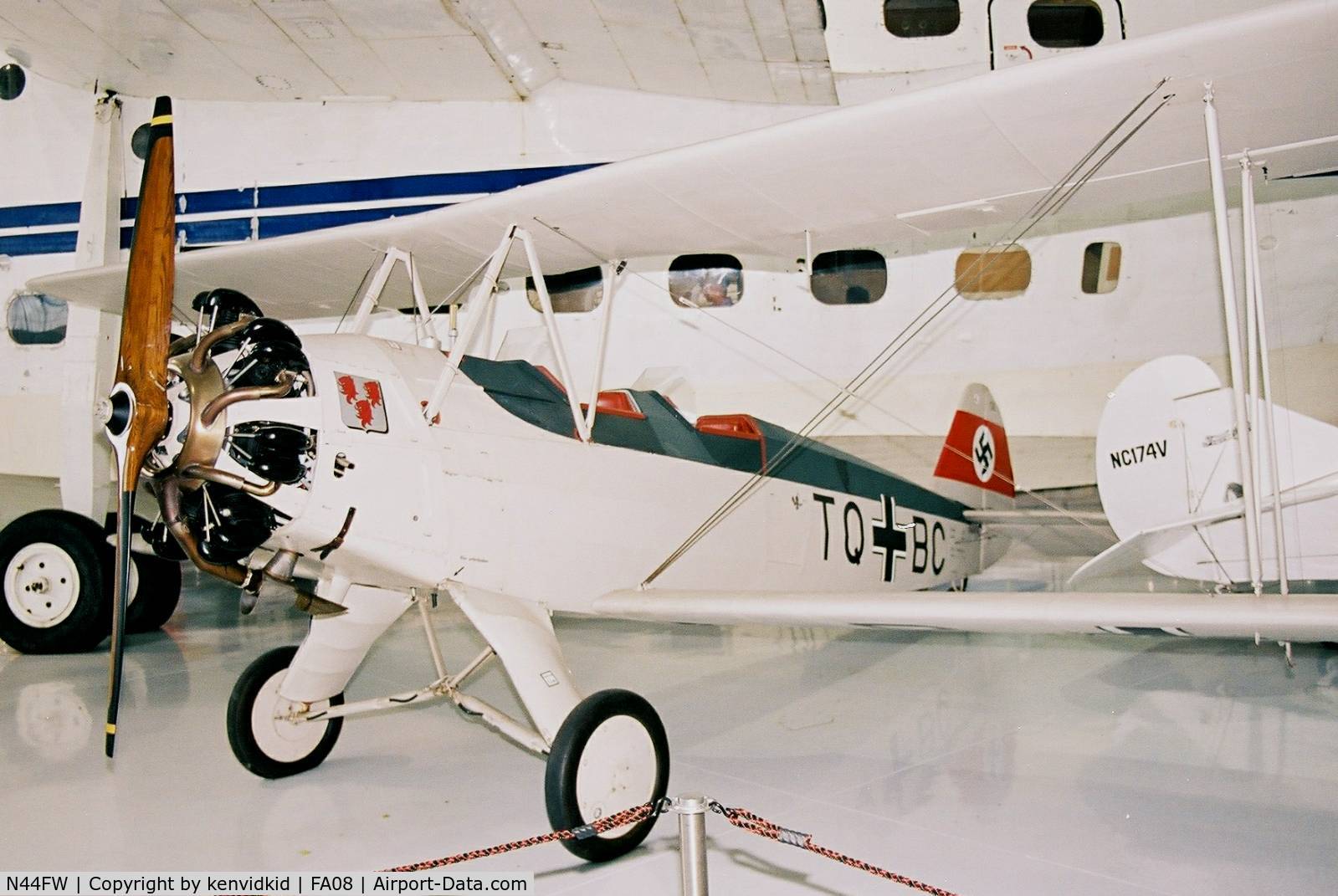N44FW, Focke-Wulf Fw-44J Stieglitz C/N 138, At Fantasy of Flight, Polk City, circa 2003.