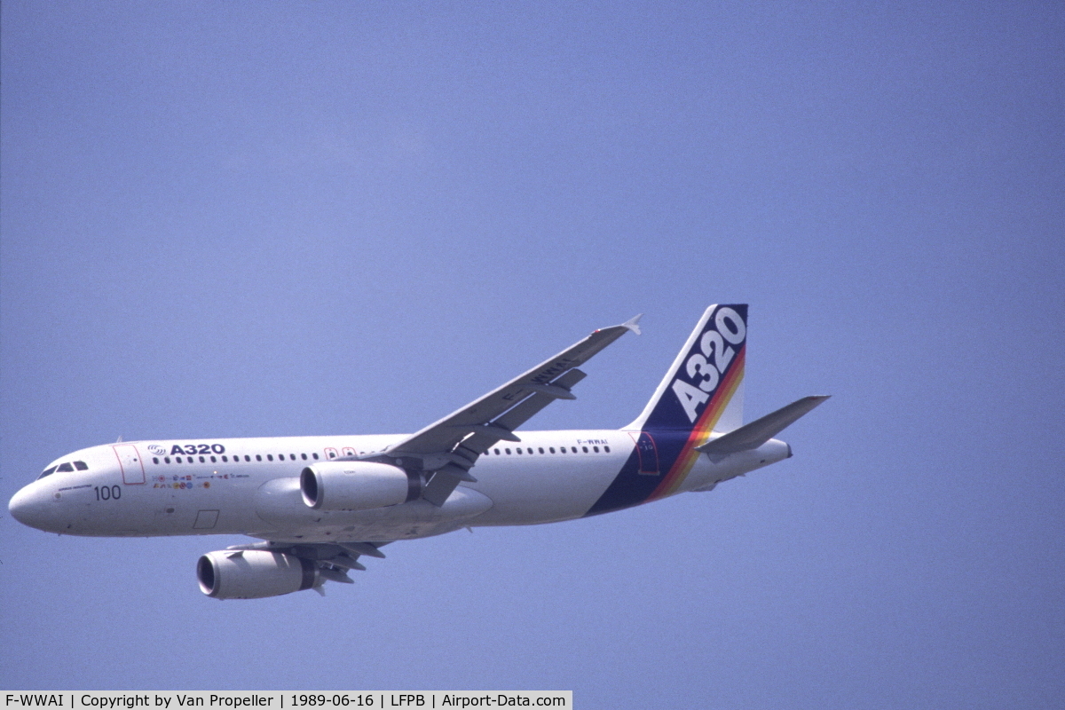 F-WWAI, 1987 Airbus A320-211 C/N 001, Airbus A320-111 prototype as seen at Le Bourget in 1989