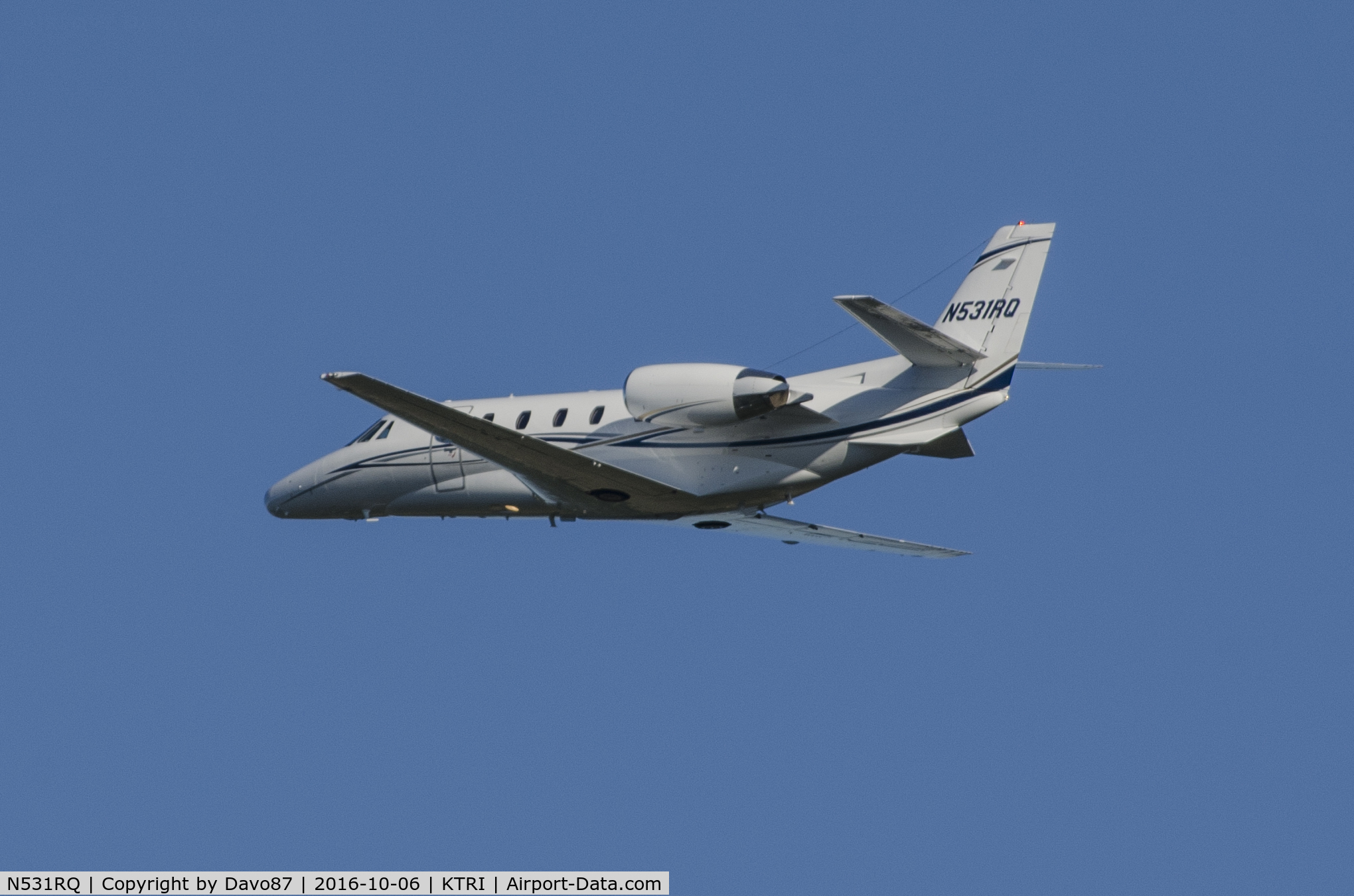 N531RQ, 2001 Cessna 560XL Citation Excel C/N 560-5184, Lifting off from Tri-Cities Airport (KTRI) in the late afternoon sun.