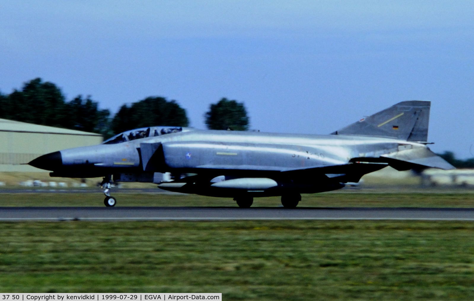 37 50, 1972 McDonnell Douglas F-4F Phantom II C/N 4471, Arriving at the 1999 RIAT.