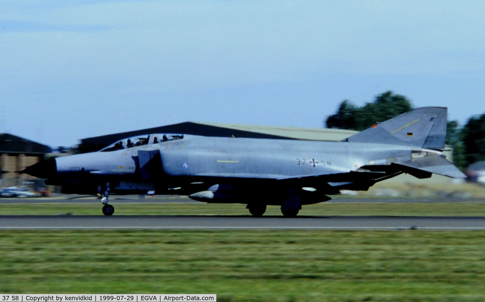 37 58, 1972 McDonnell Douglas F-4F Phantom II C/N 4490, Arriving at the 1999 RIAT.