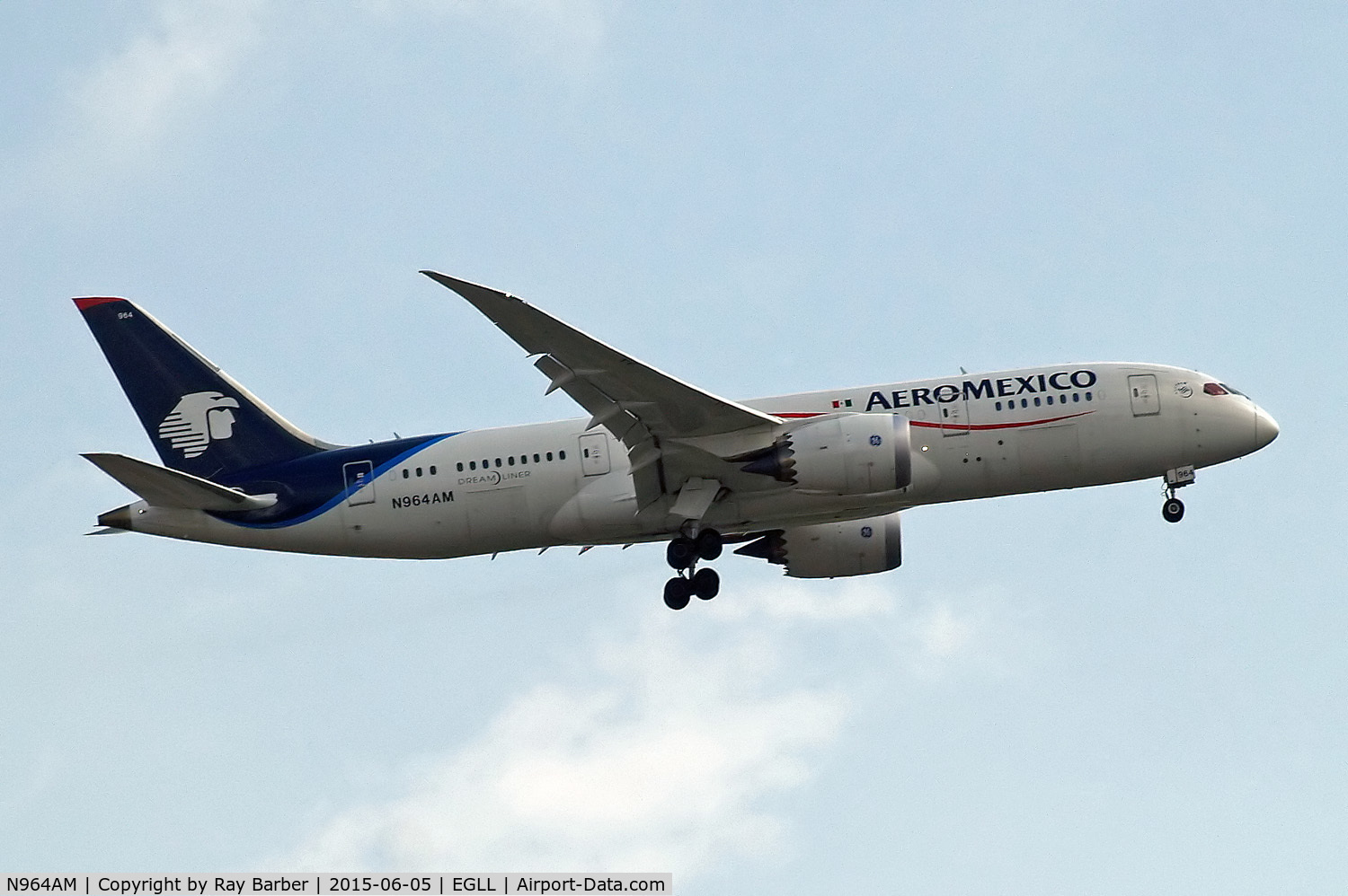 N964AM, 2013 Boeing 787-8 Dreamliner C/N 35307, Boeing 787-8 Dreamliner [35307] (Aeromexico) Home~G 05/06/2015. On approach 27L.