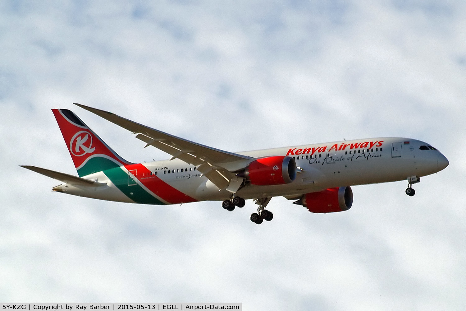 5Y-KZG, 2015 Boeing 787-8 Dreamliner Dreamliner C/N 36044, Boeing 787-8 Dreamliner [36044] (Kenya Airways) Home~G 13/05/2015. On approach 27L.