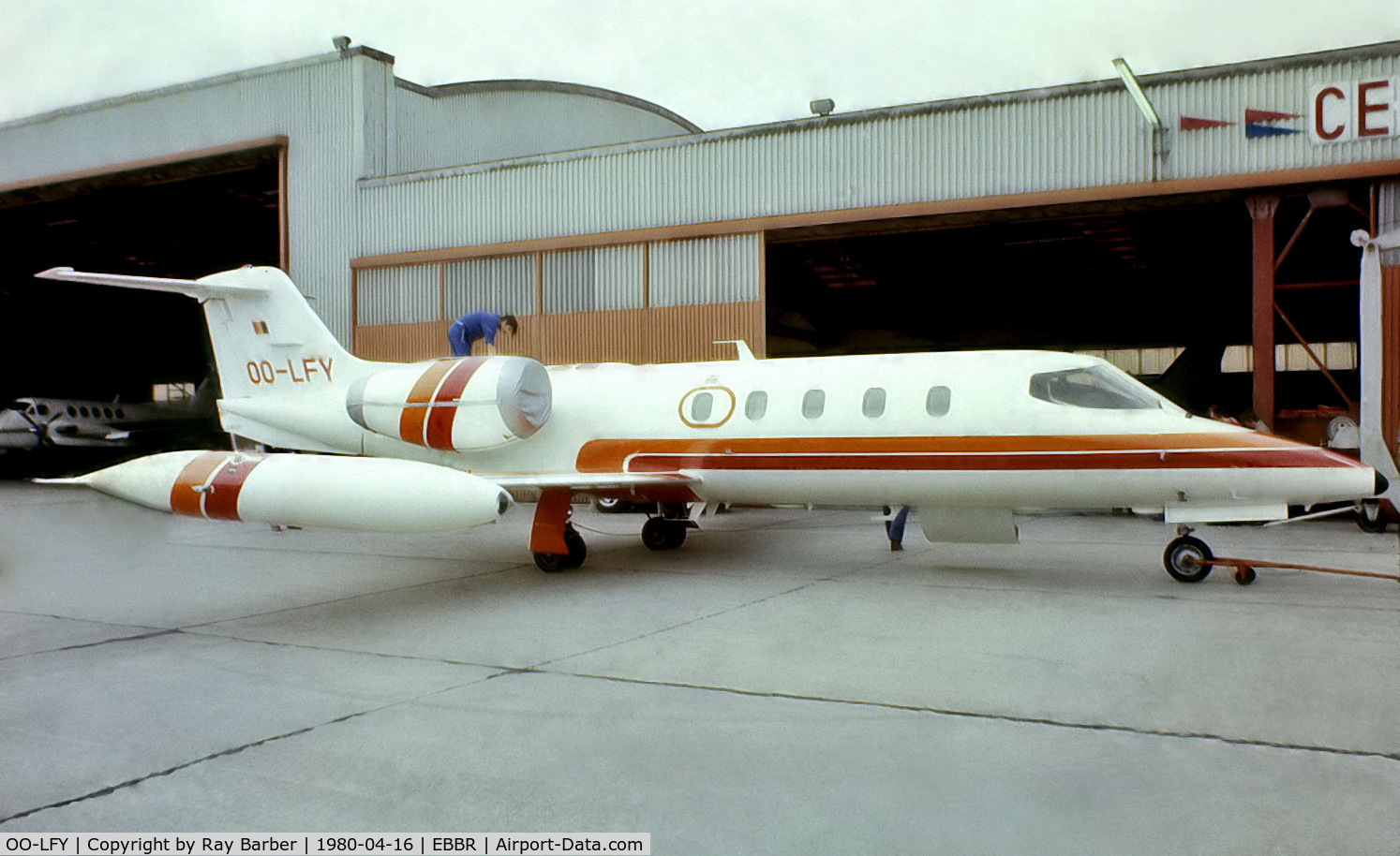 OO-LFY, 1978 Gates Learjet 35A C/N 35A-200, Learjet 35A [35A-200] (Abelag Aviation) Brussels~OO 16/04/1980