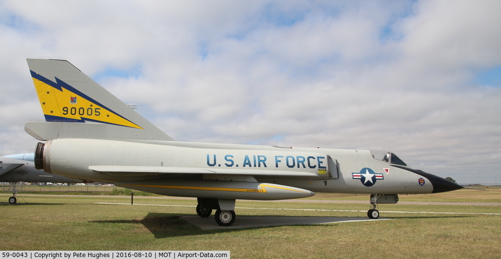 59-0043, 1959 Convair QF-106A Delta Dart C/N 8-24-172, Although marked as 59-0005, thanks to the museum curator I can confirm it is really 59-0043, no longer at Davis Monthan but on display at the superb Dakota Territory Air Museum at Minot, North Dakota