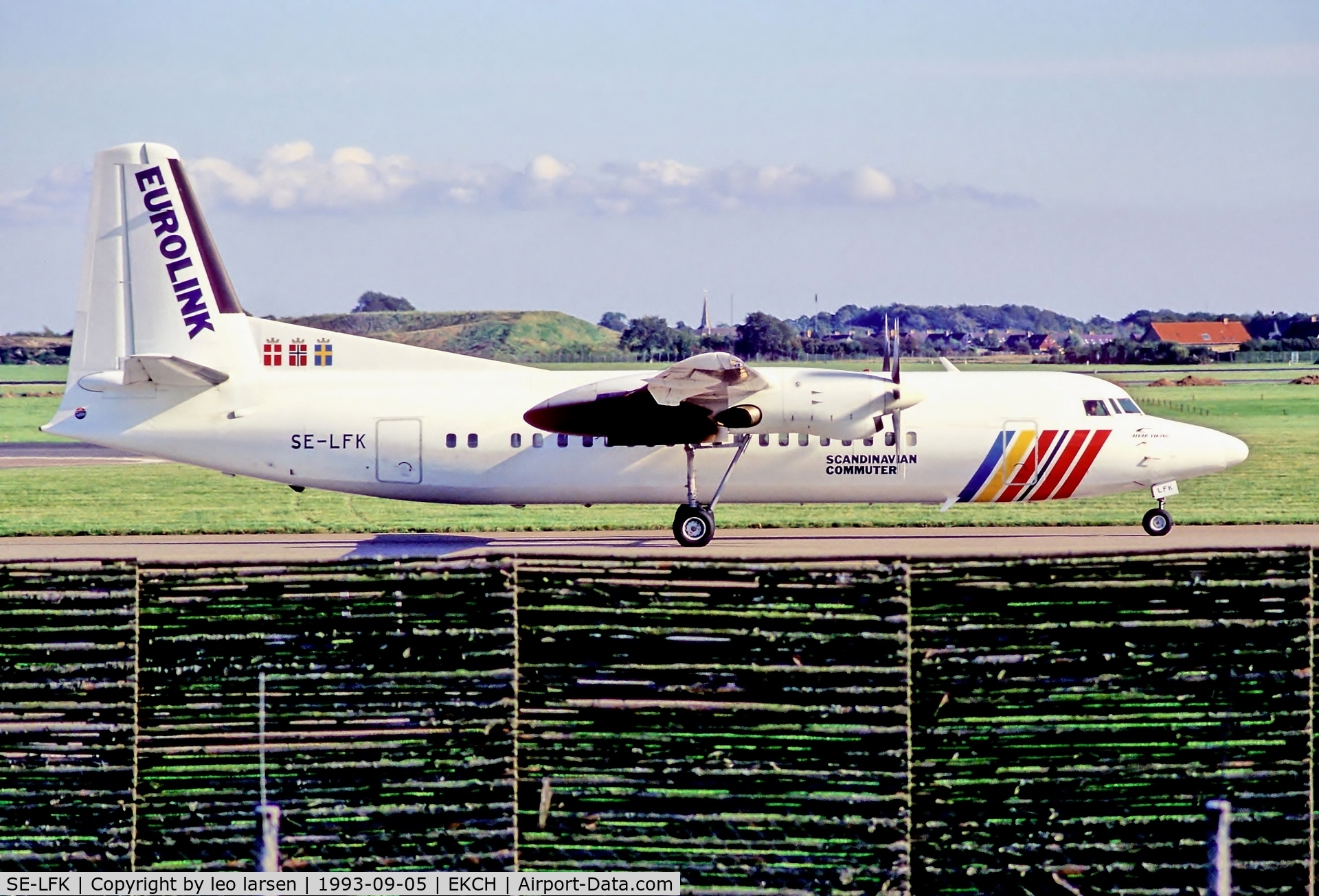 SE-LFK, 1990 Fokker 50 C/N 20188, Copenhagen 5.9.93