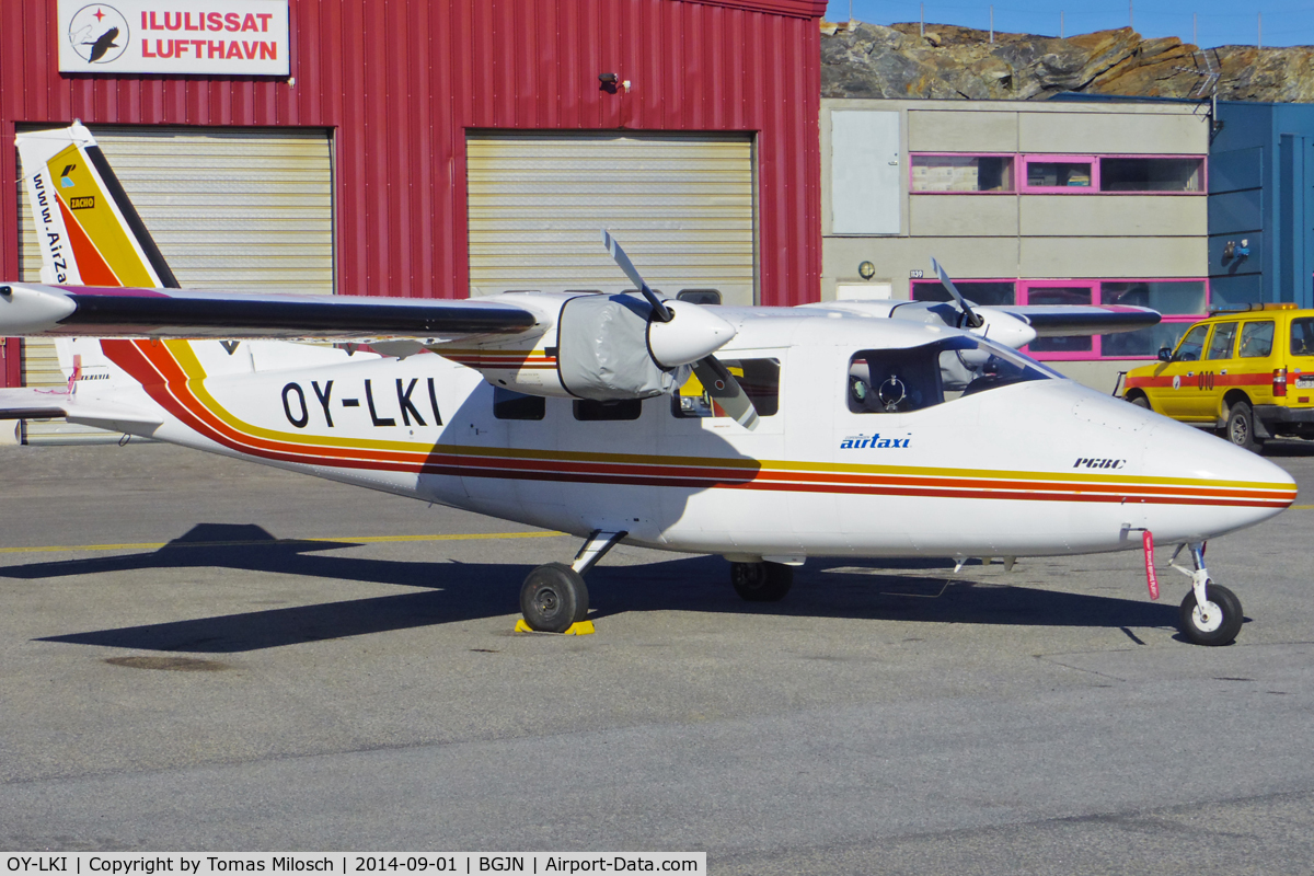 OY-LKI, 1986 Partenavia P-68C C/N 366, AirZafari, Greenland. Thanks to Paul!